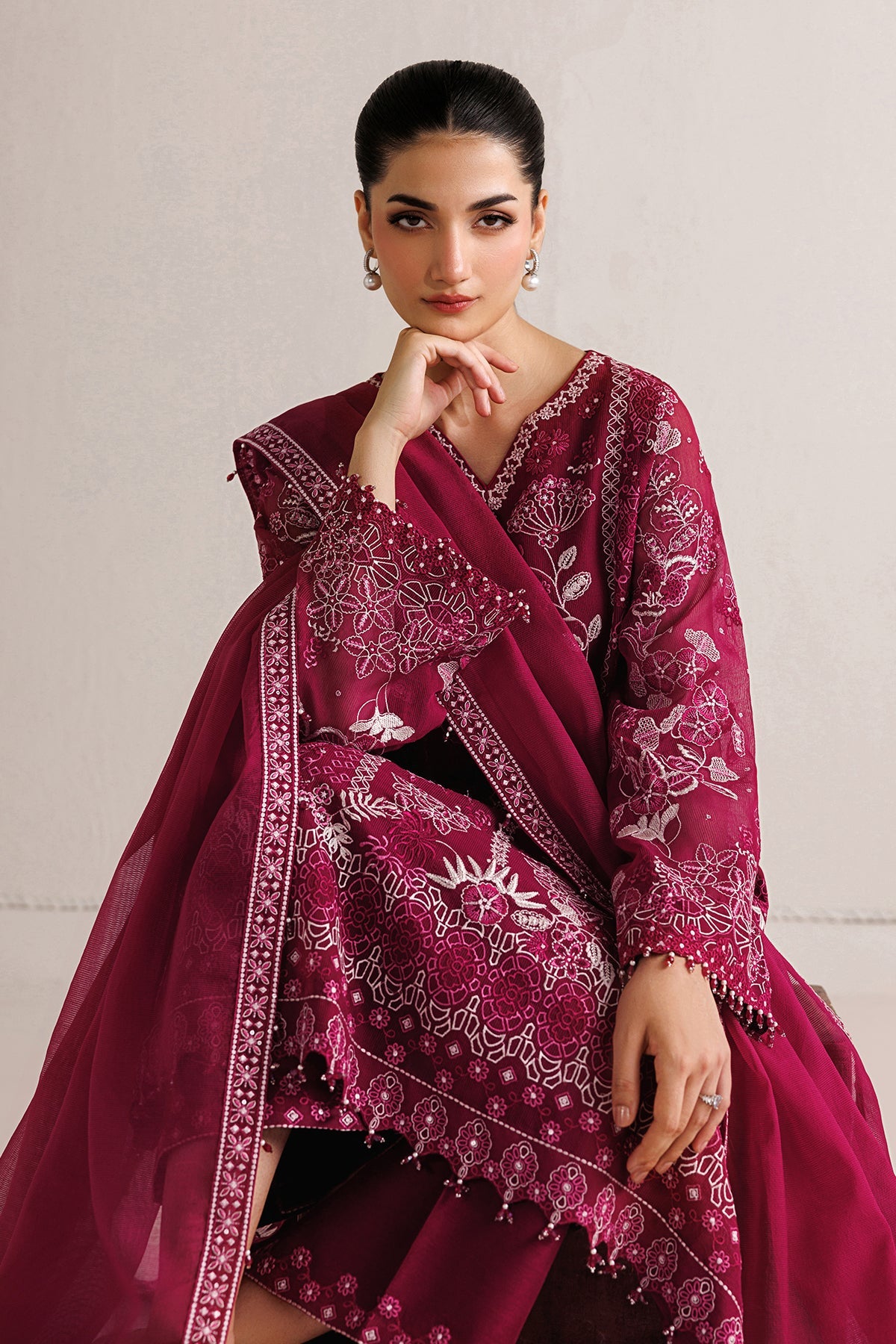 EMBROIDERED COTTON NET SF-4511