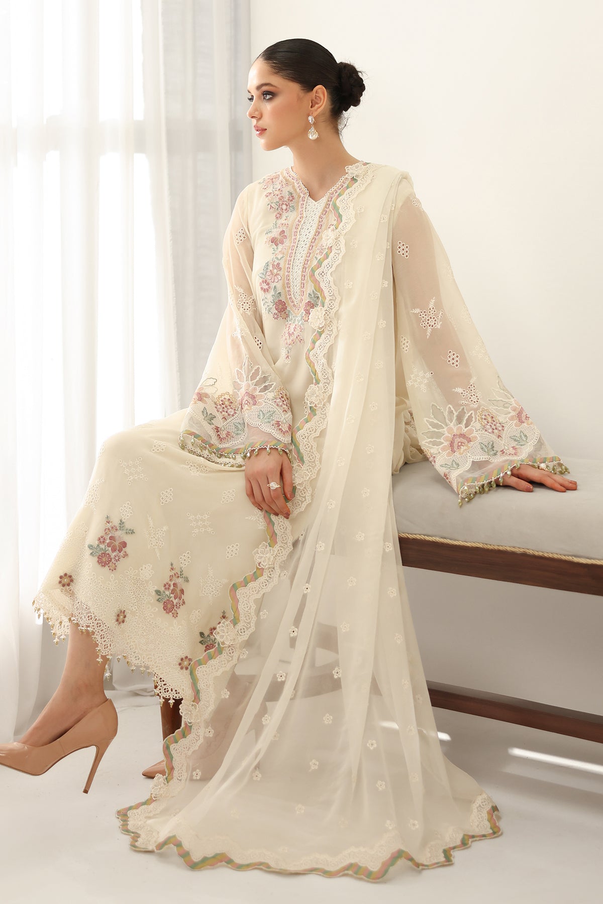 EMBROIDERED CHIFFON UF-4184