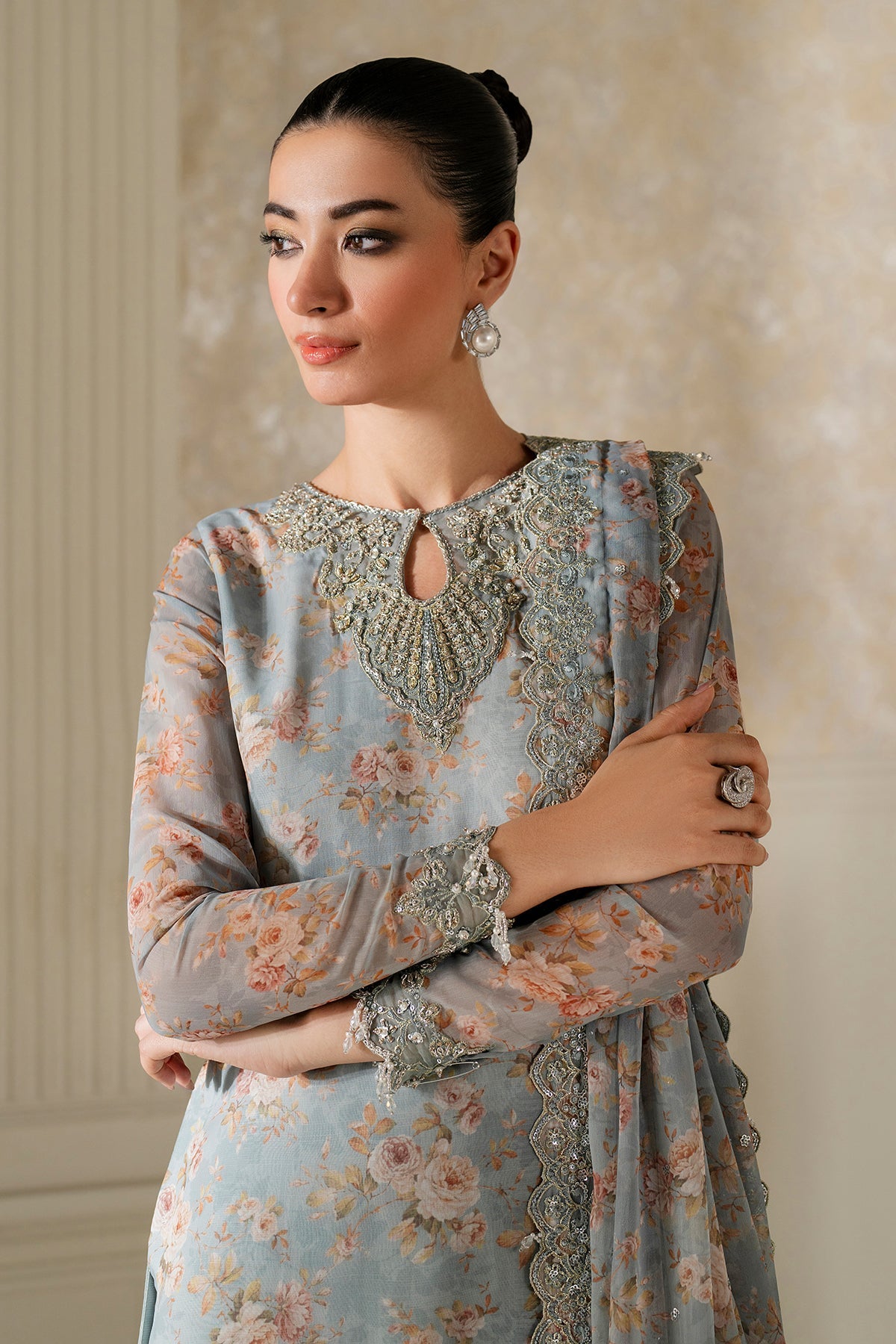 EMBROIDERED CHIFFON SF-4165