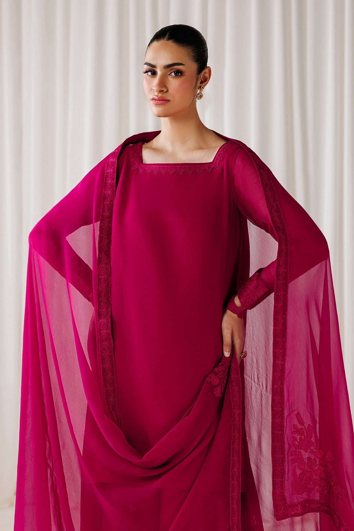 EMBROIDERED CHIFFON EN-1307