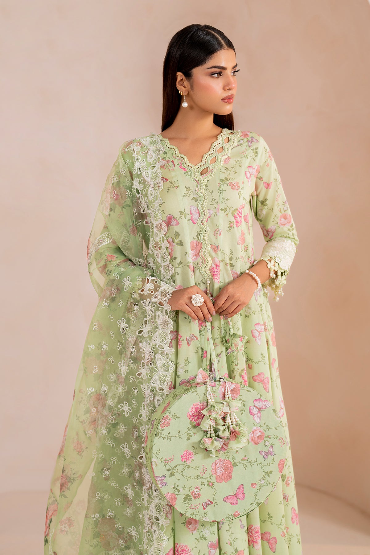 EMBROIDERED PRINTED LAWN UF-711