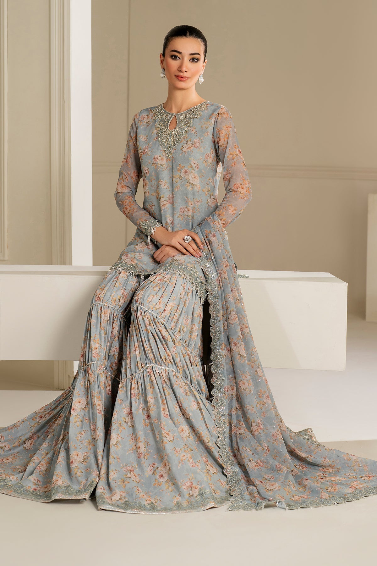 EMBROIDERED CHIFFON SF-4165
