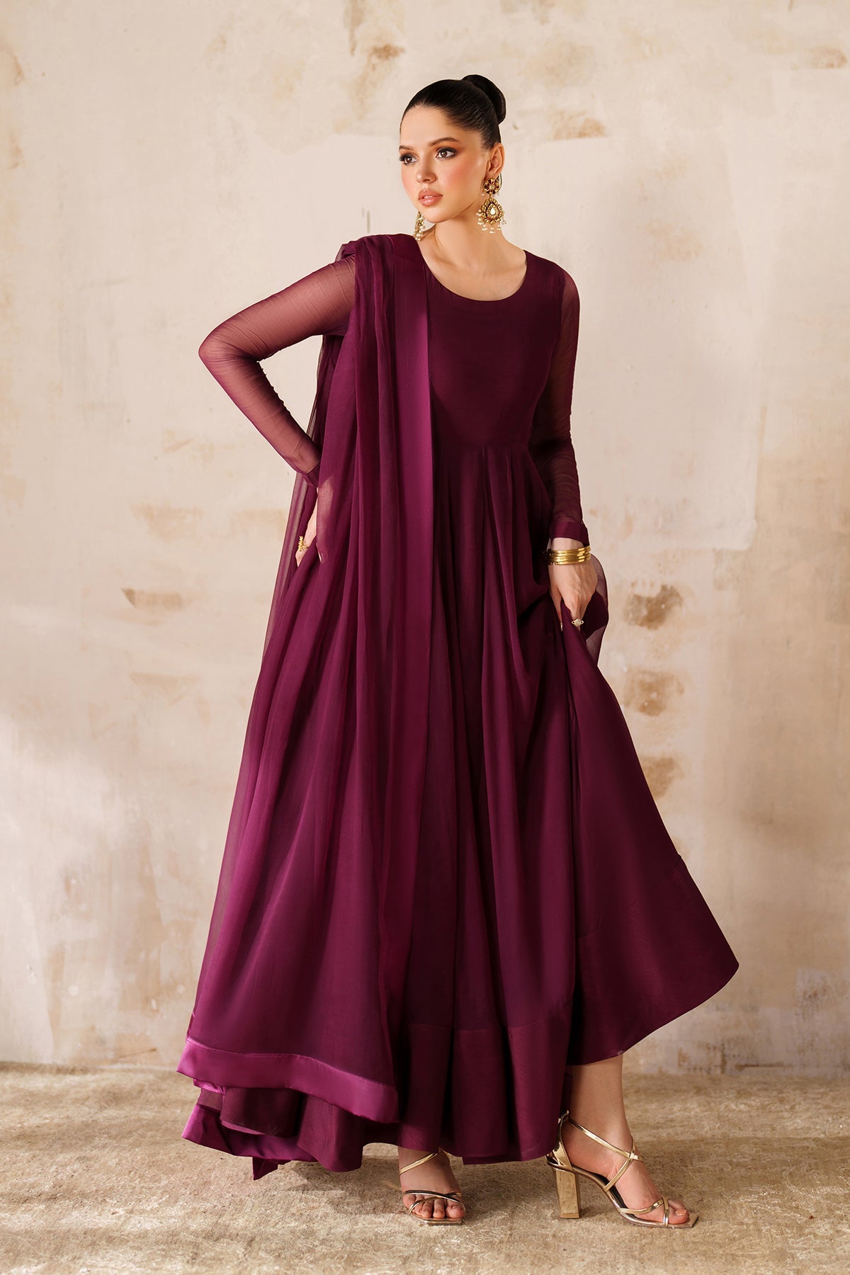 EMBROIDERED CHIFFON EN-1218