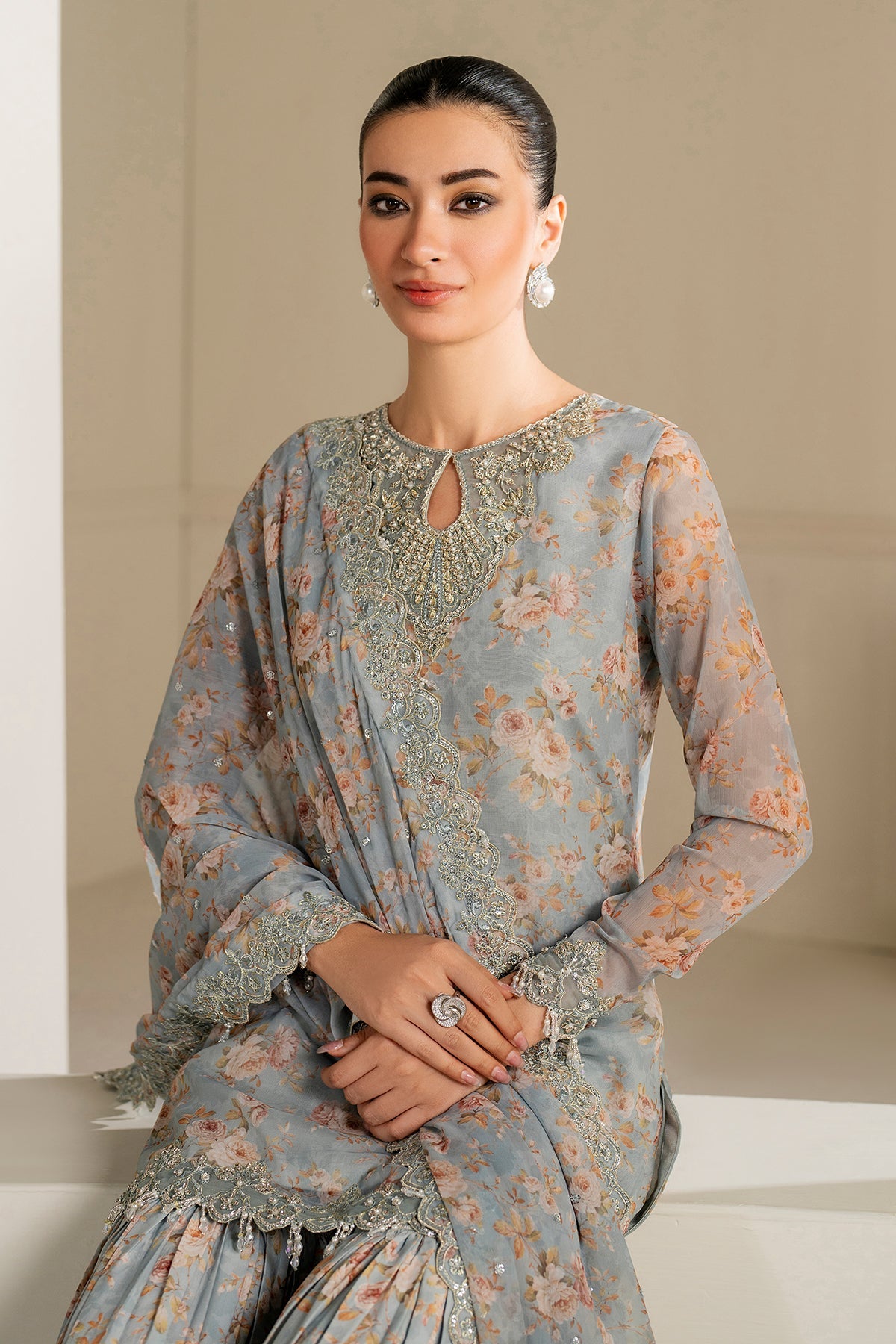 EMBROIDERED CHIFFON SF-4165