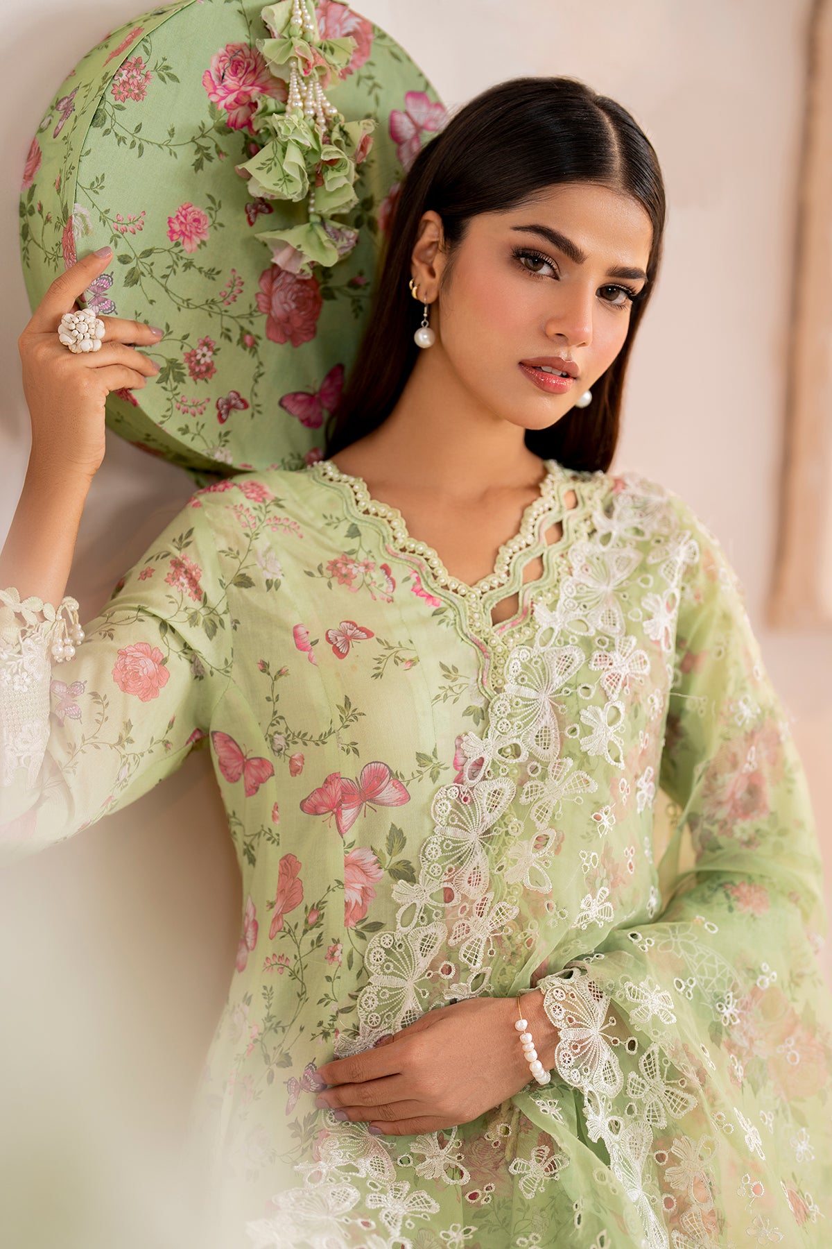 EMBROIDERED PRINTED LAWN UF-711