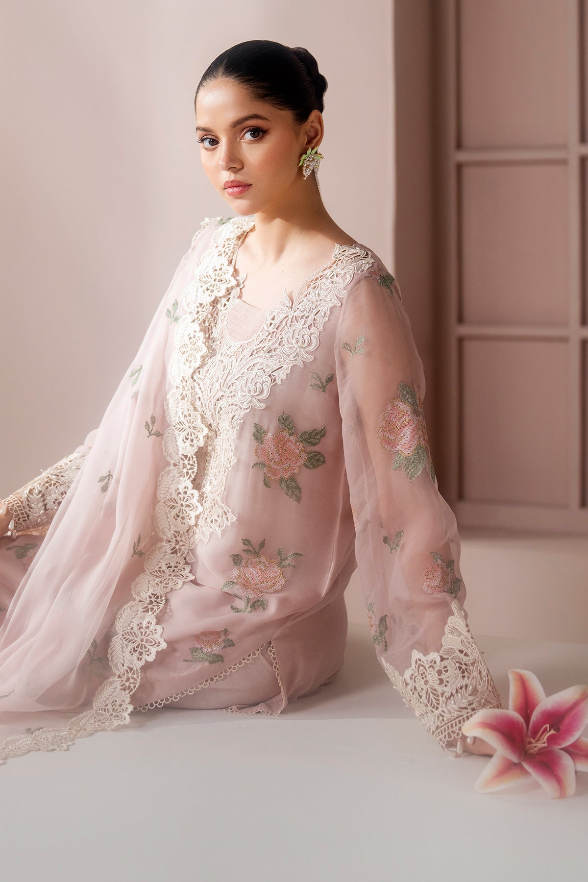 EMBROIDERED CHIFFON UF-4189