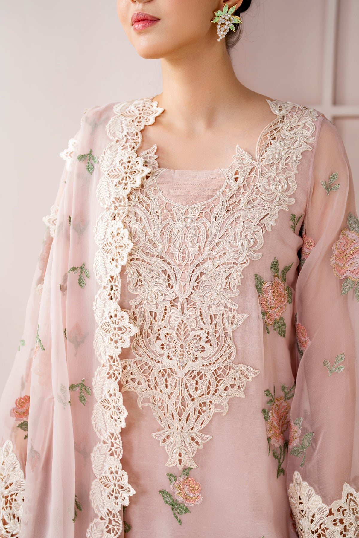 EMBROIDERED CHIFFON UF-4189