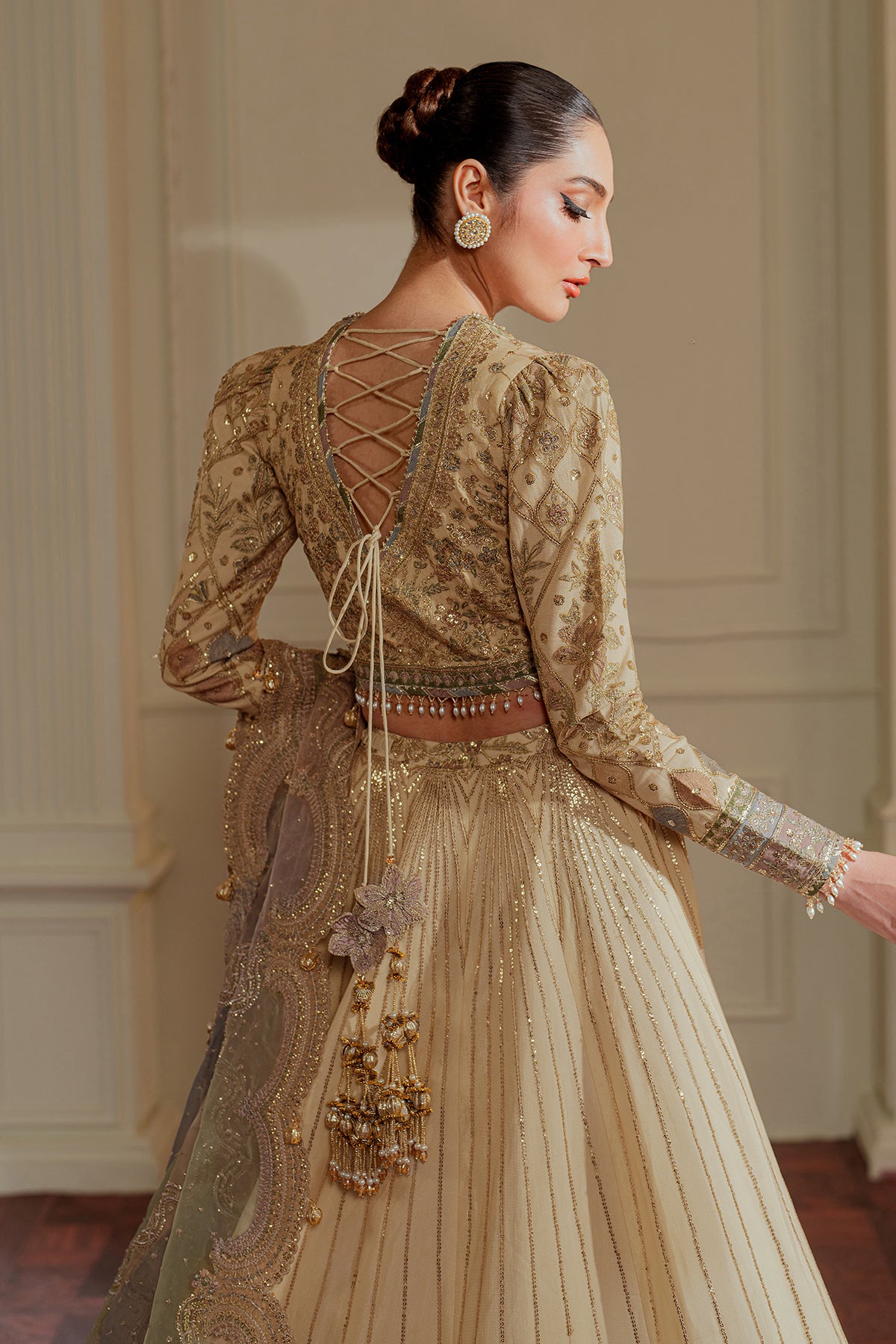 EMBROIDERED NET CH13-06 UNSTITCHED