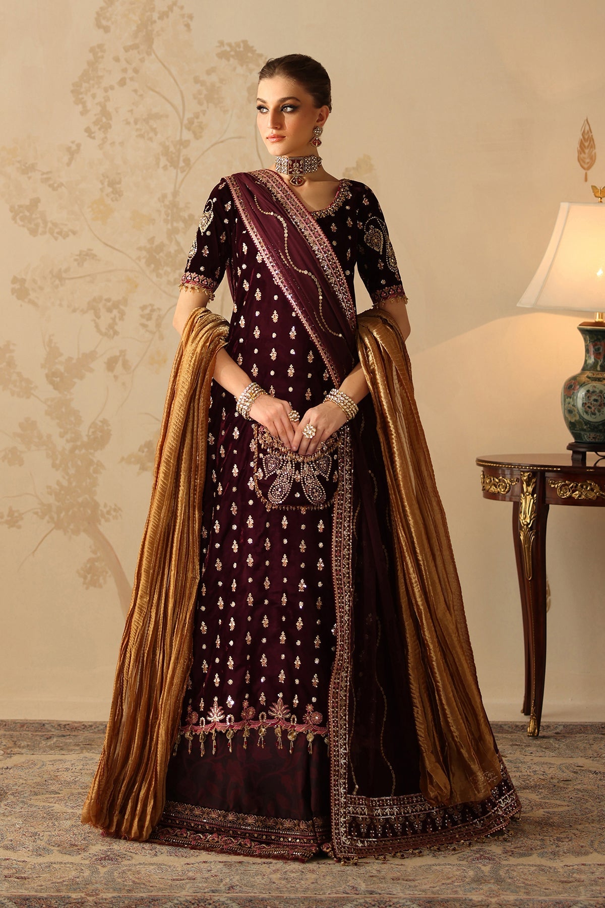 EMBROIDERED VELVET UF-4313
