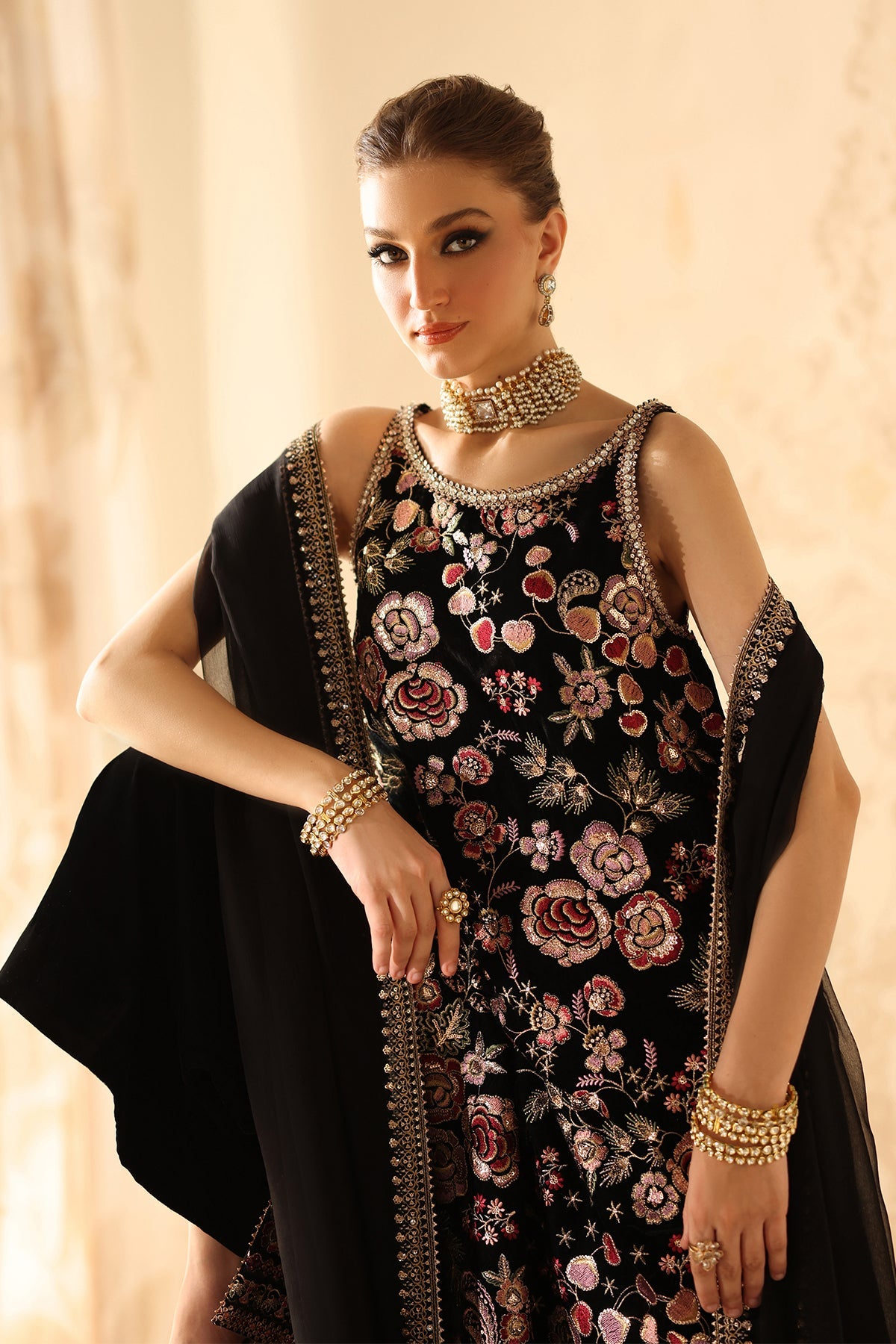 EMBROIDERED VELVET UF-4312
