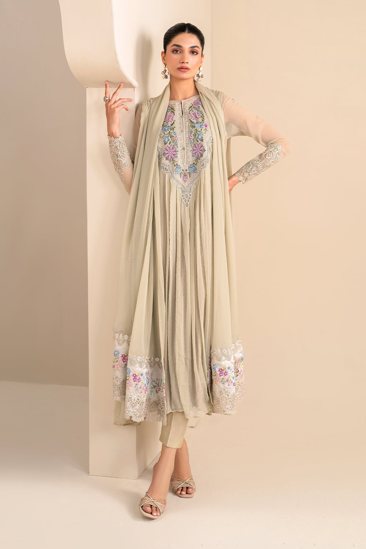 EMBROIDERED CHIFFON PR-924