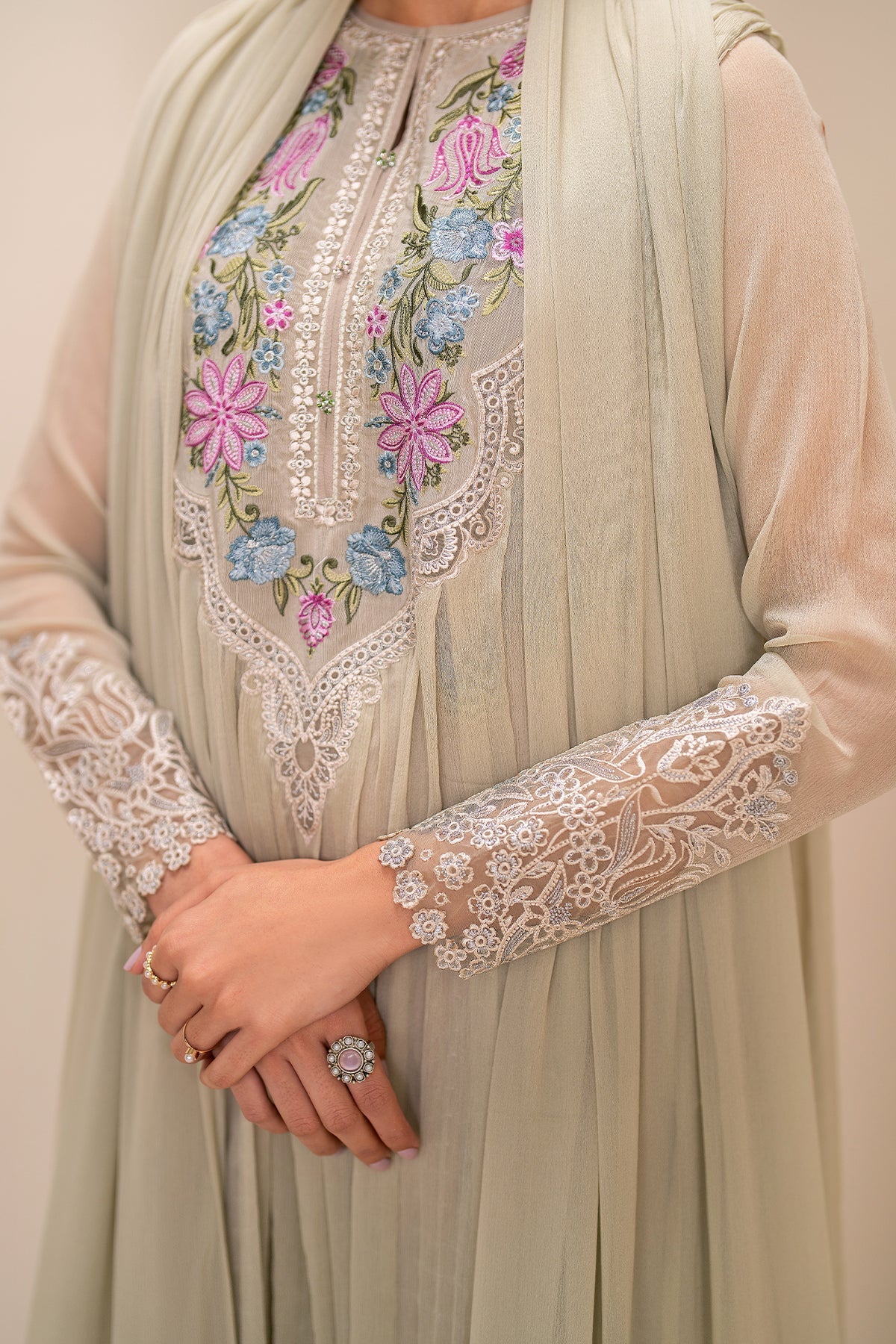 EMBROIDERED CHIFFON PR-924