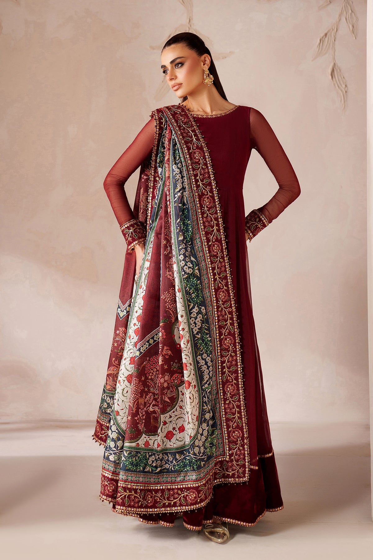 EMBROIDERED CHIFFON PR-1204
