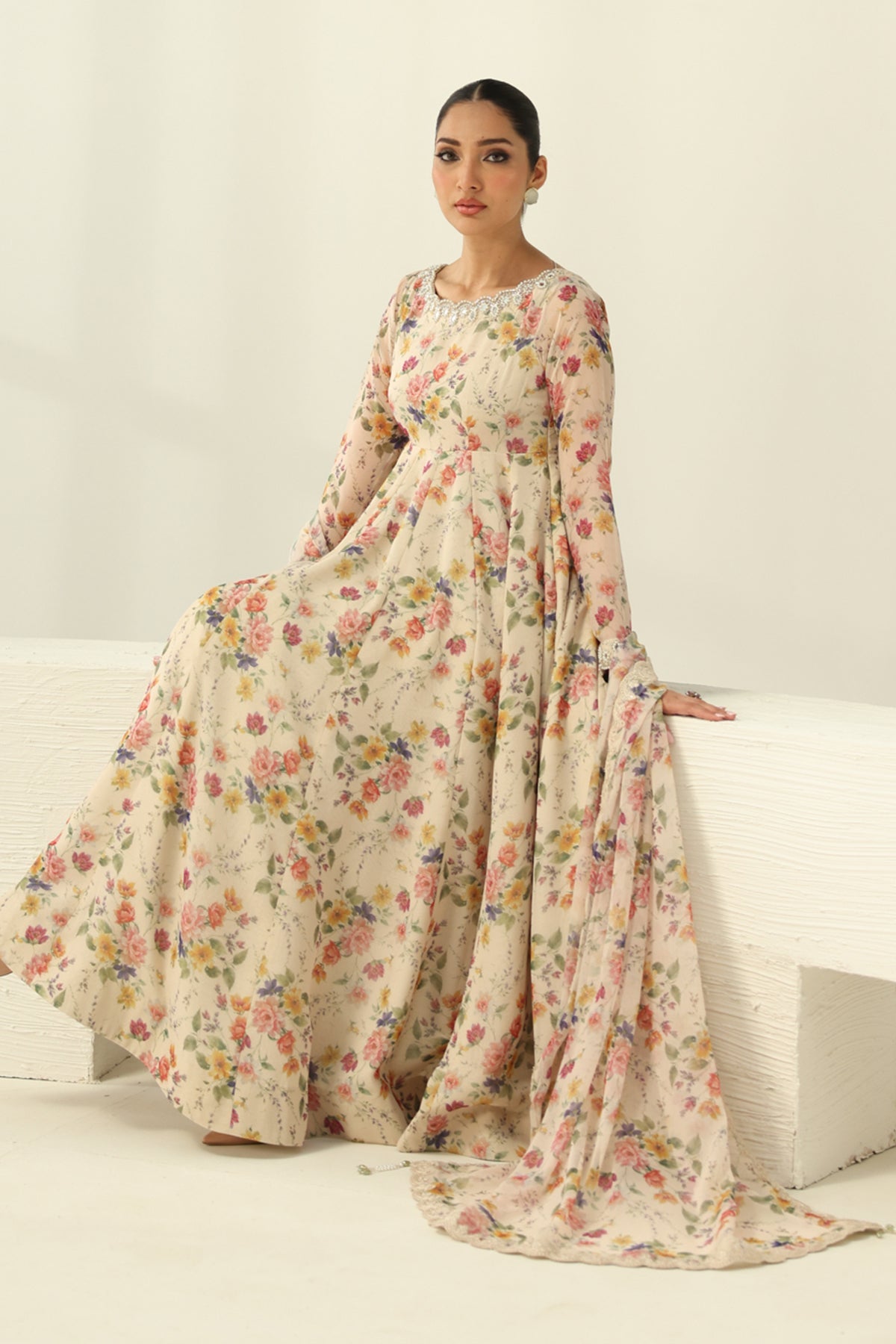 EMBROIDERED CHIFFON PR-1159