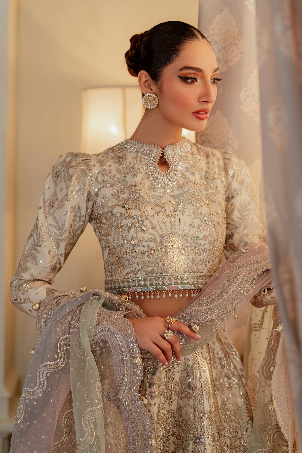 EMBROIDERED NET CH13-06 UNSTITCHED