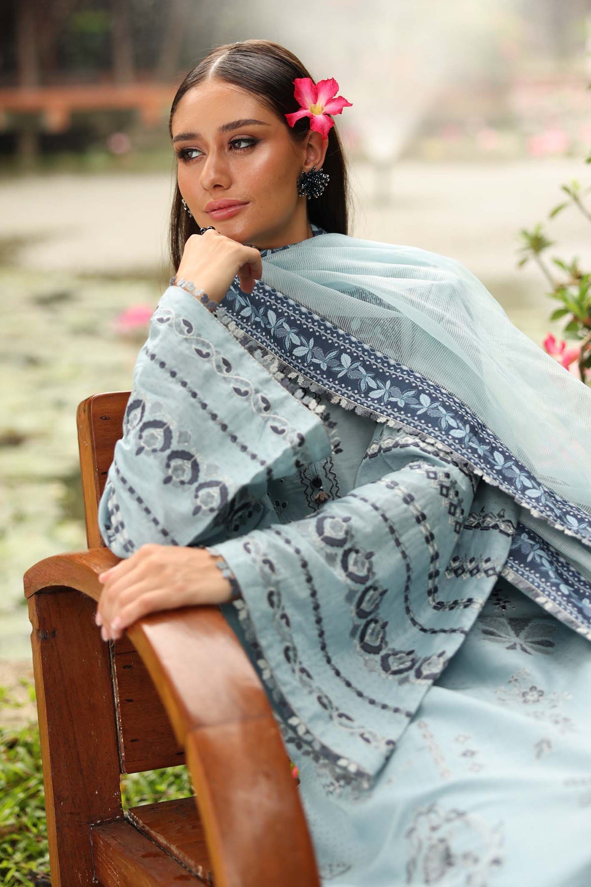 EMBROIDERED JACQUARD LAWN SF-4247