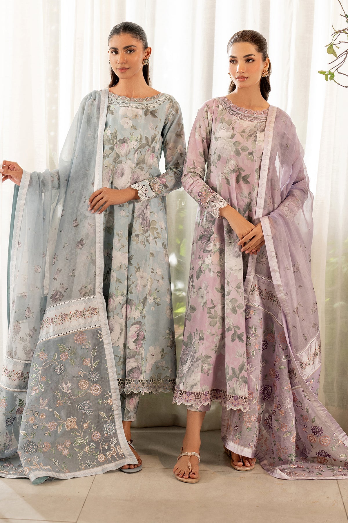 EMBROIDERED PRINTED LAWN SF-4104