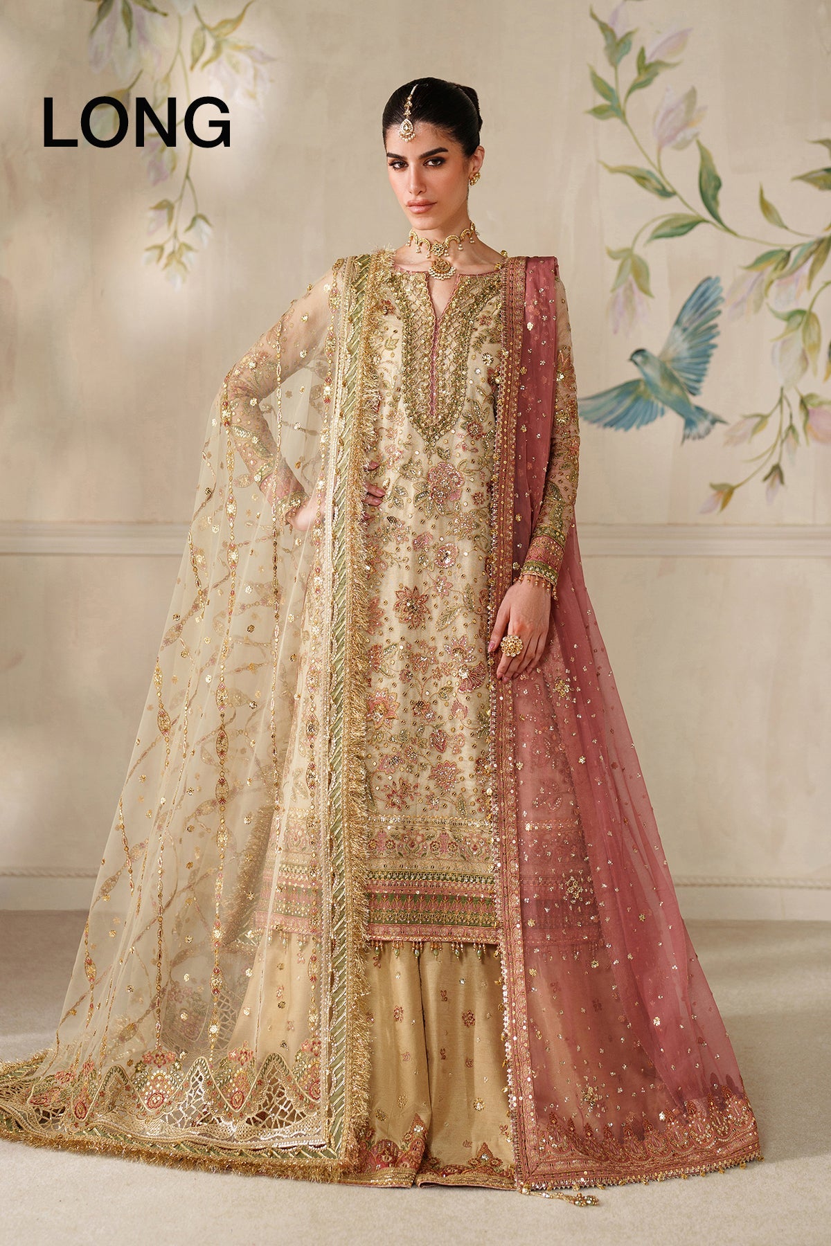 EMBROIDERED NET CH14-02 UNSTITCHED