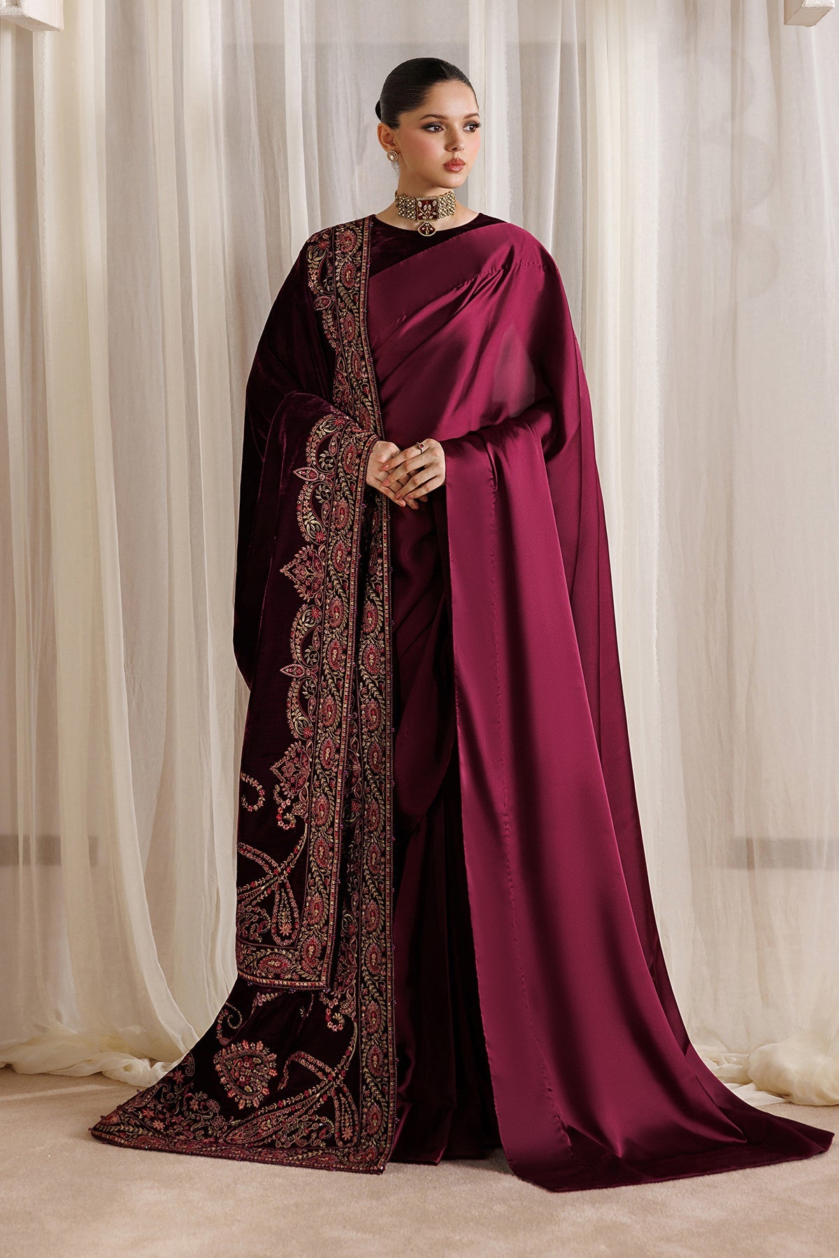 EMBROIDERED VELVET SHAWL VS-74