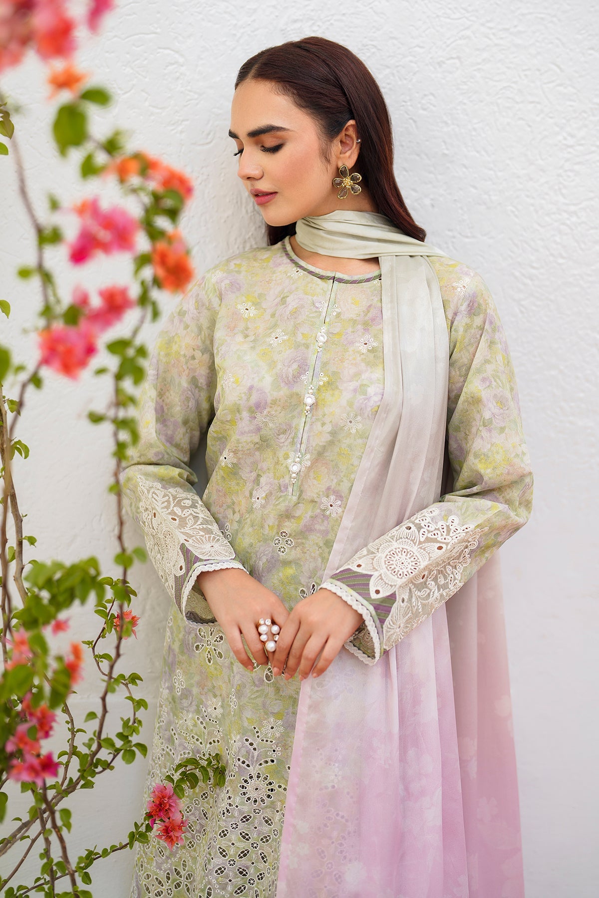 EMBROIDERED PRINTED LAWN UF-634