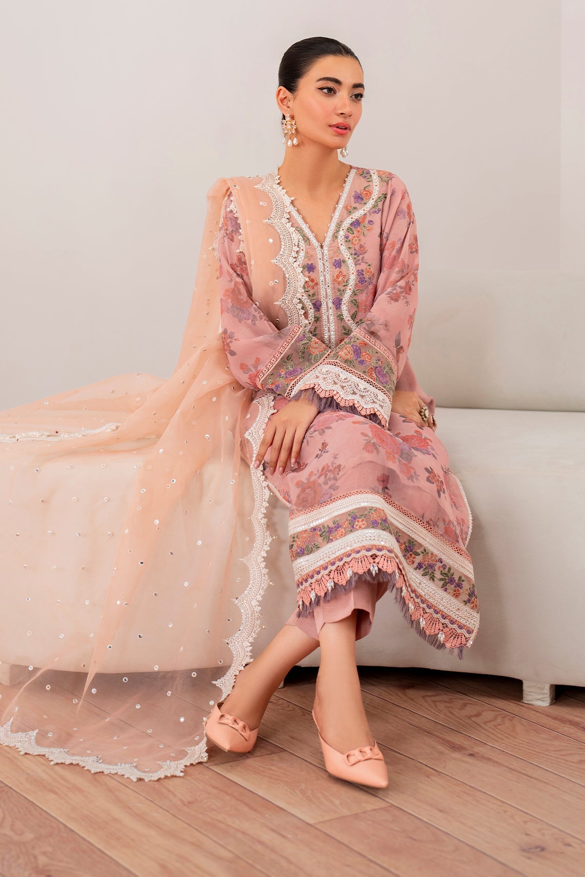 EMBROIDERED CHIFFON SF-705