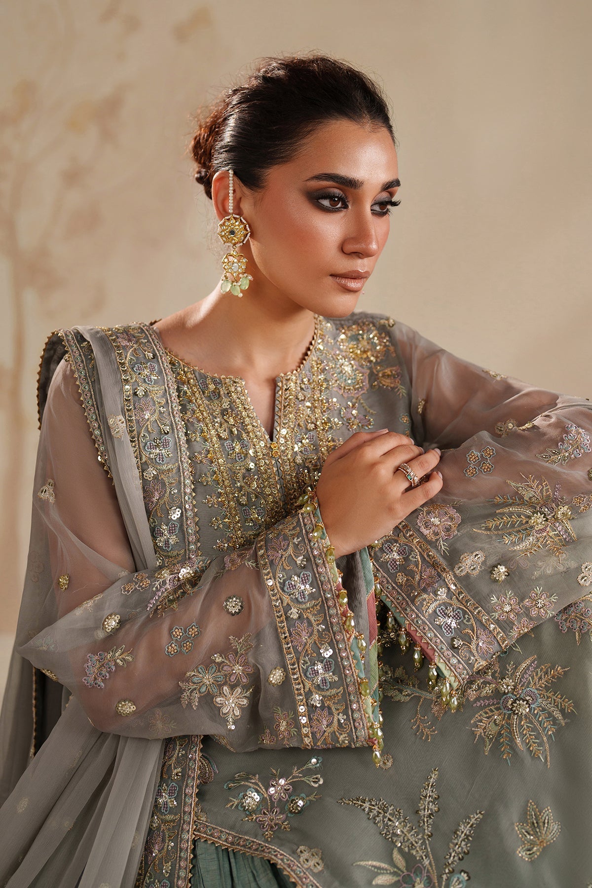 EMBROIDERED CHIFFON UF-4364