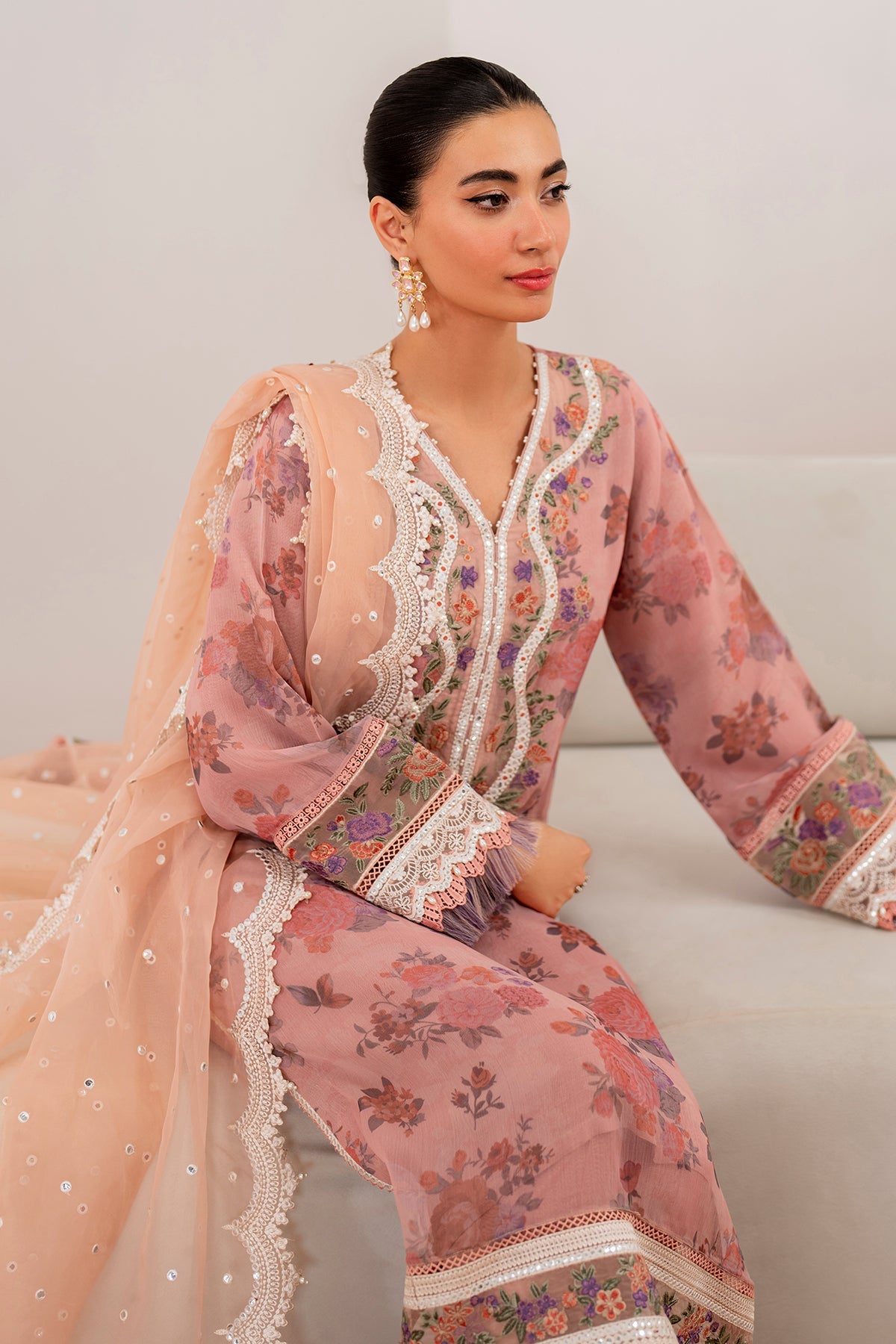 EMBROIDERED CHIFFON SF-705