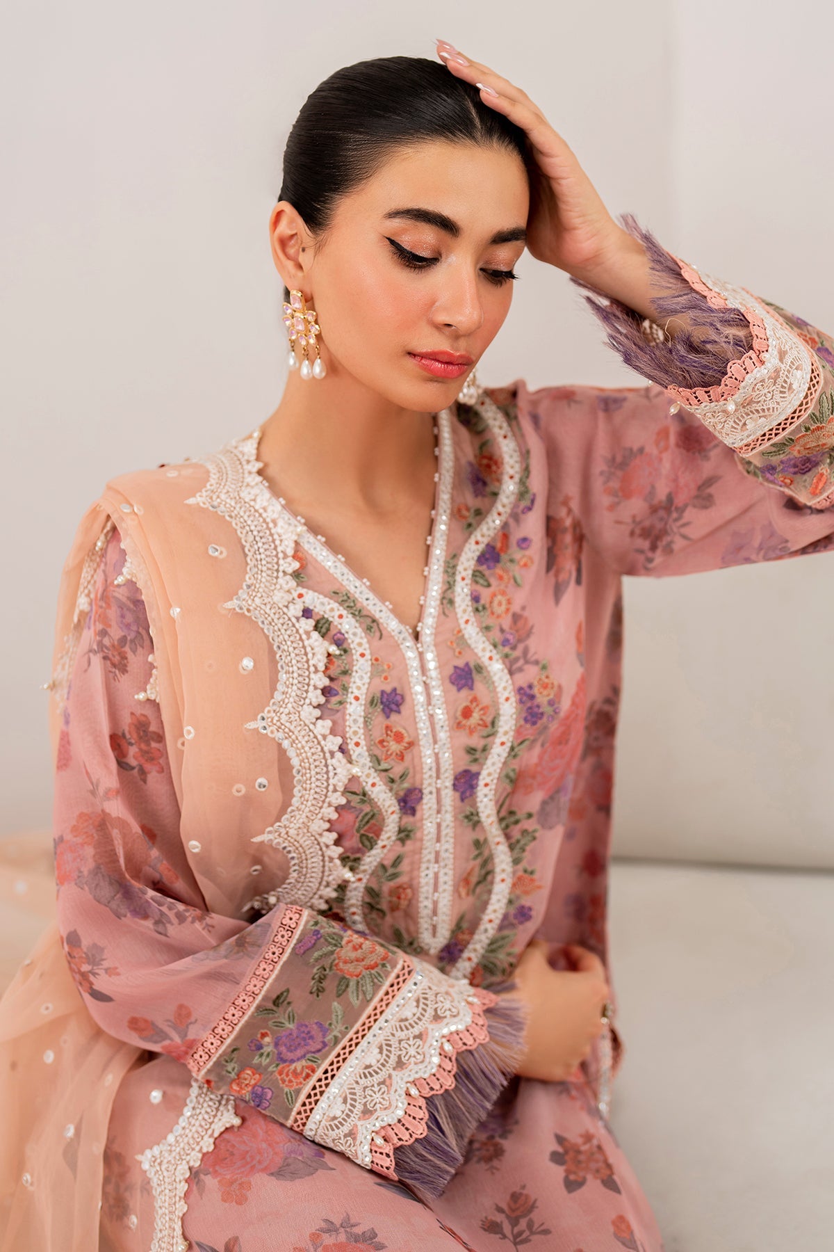 EMBROIDERED CHIFFON SF-705