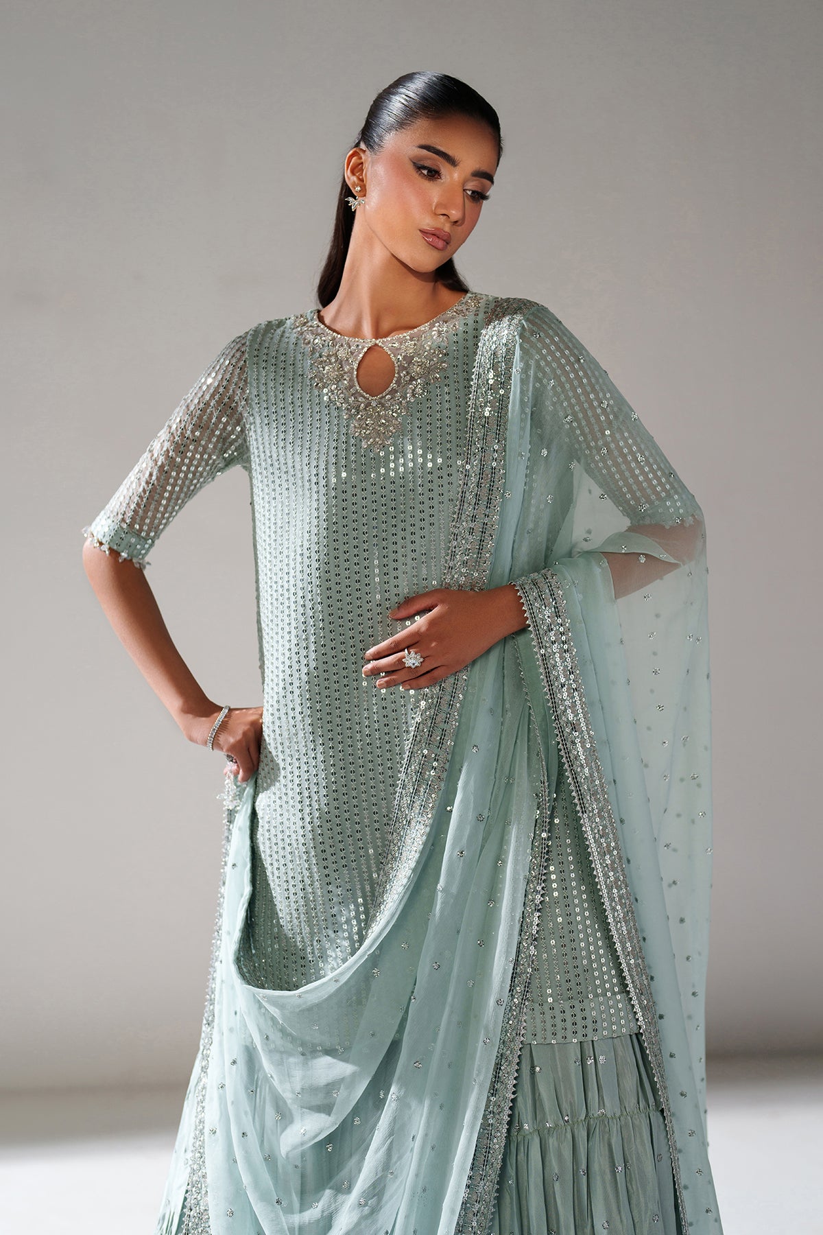 EMBROIDERED CHIFFON UF-4389