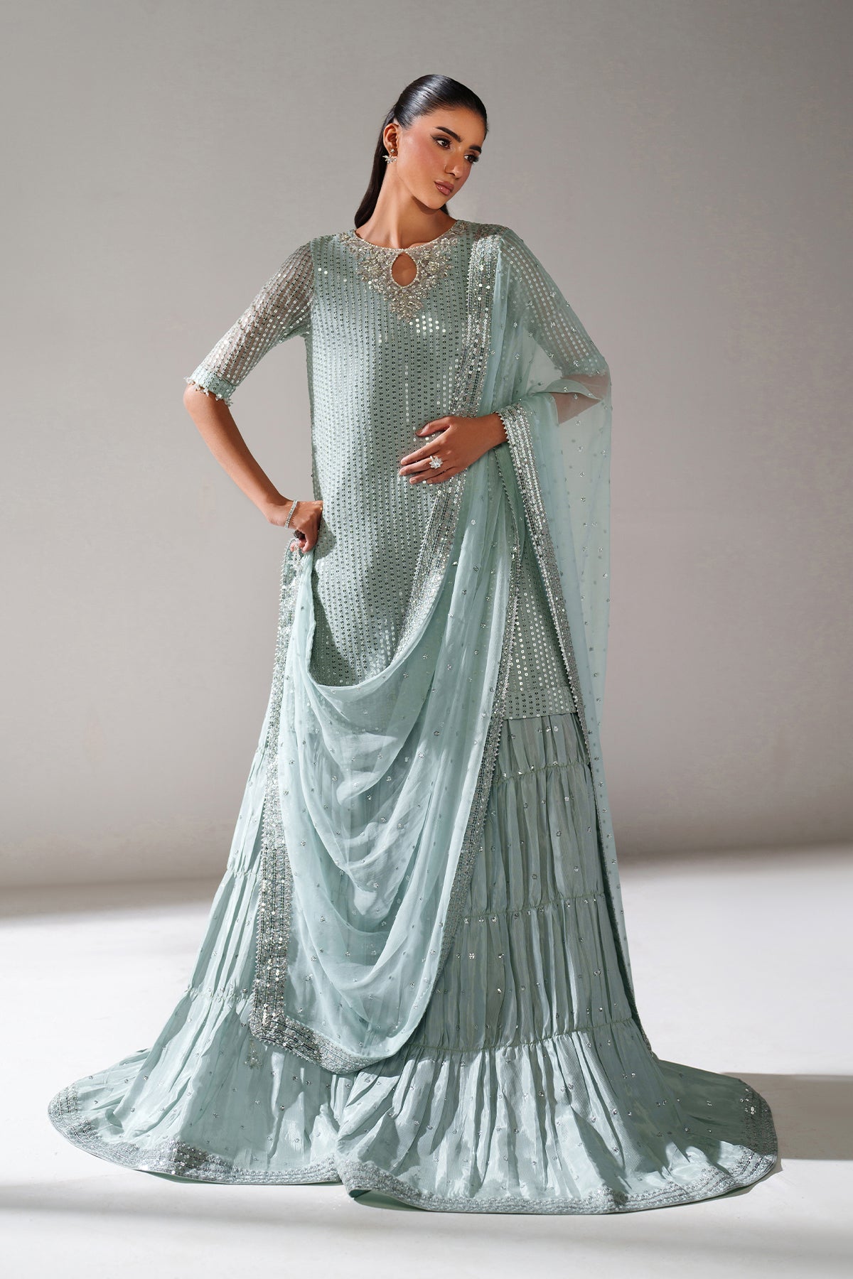 EMBROIDERED CHIFFON SF-4389