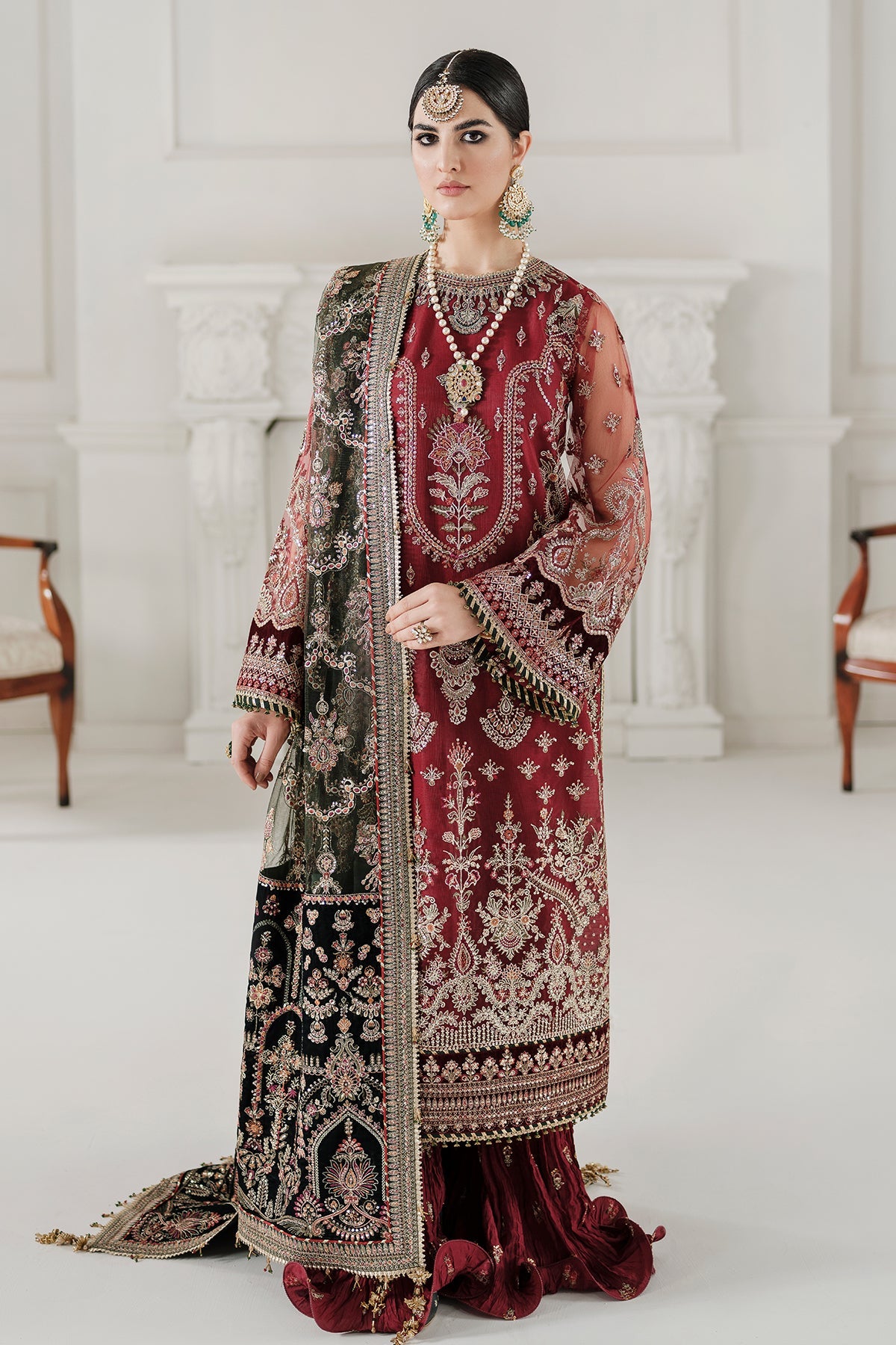 EMBROIDERED NET CH10-07 STITCHED