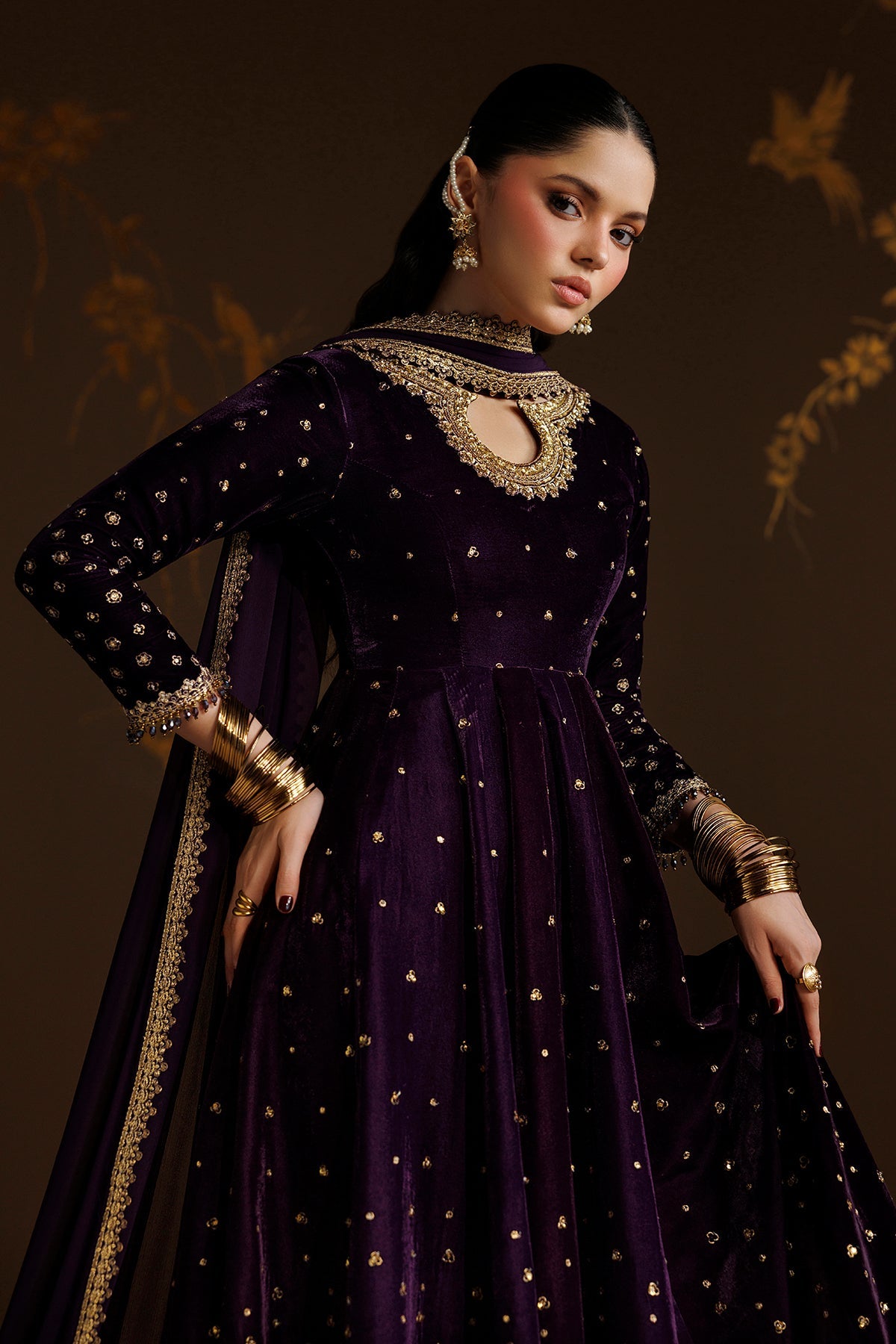 EMBROIDERED VELVET UF-4628