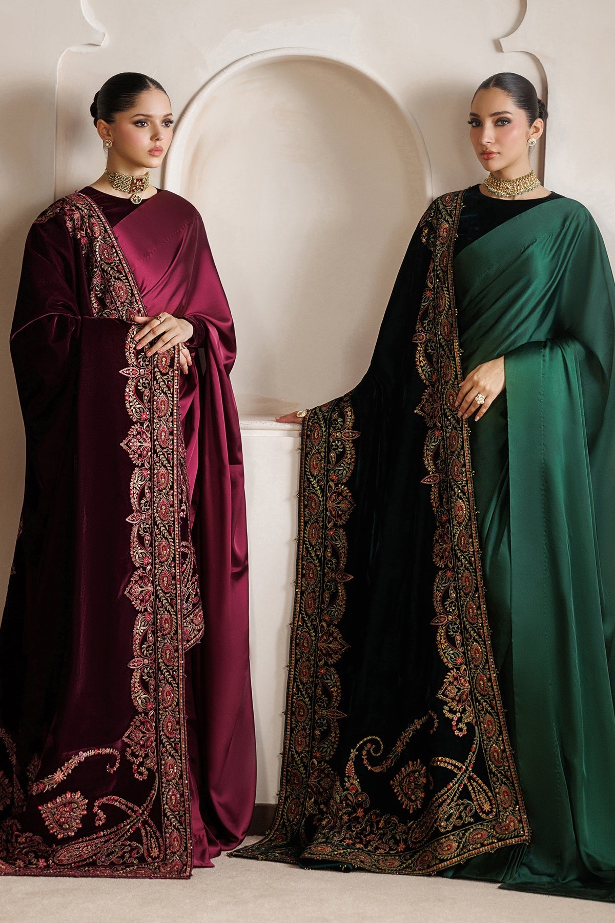 EMBROIDERED VELVET SHAWL VS-75