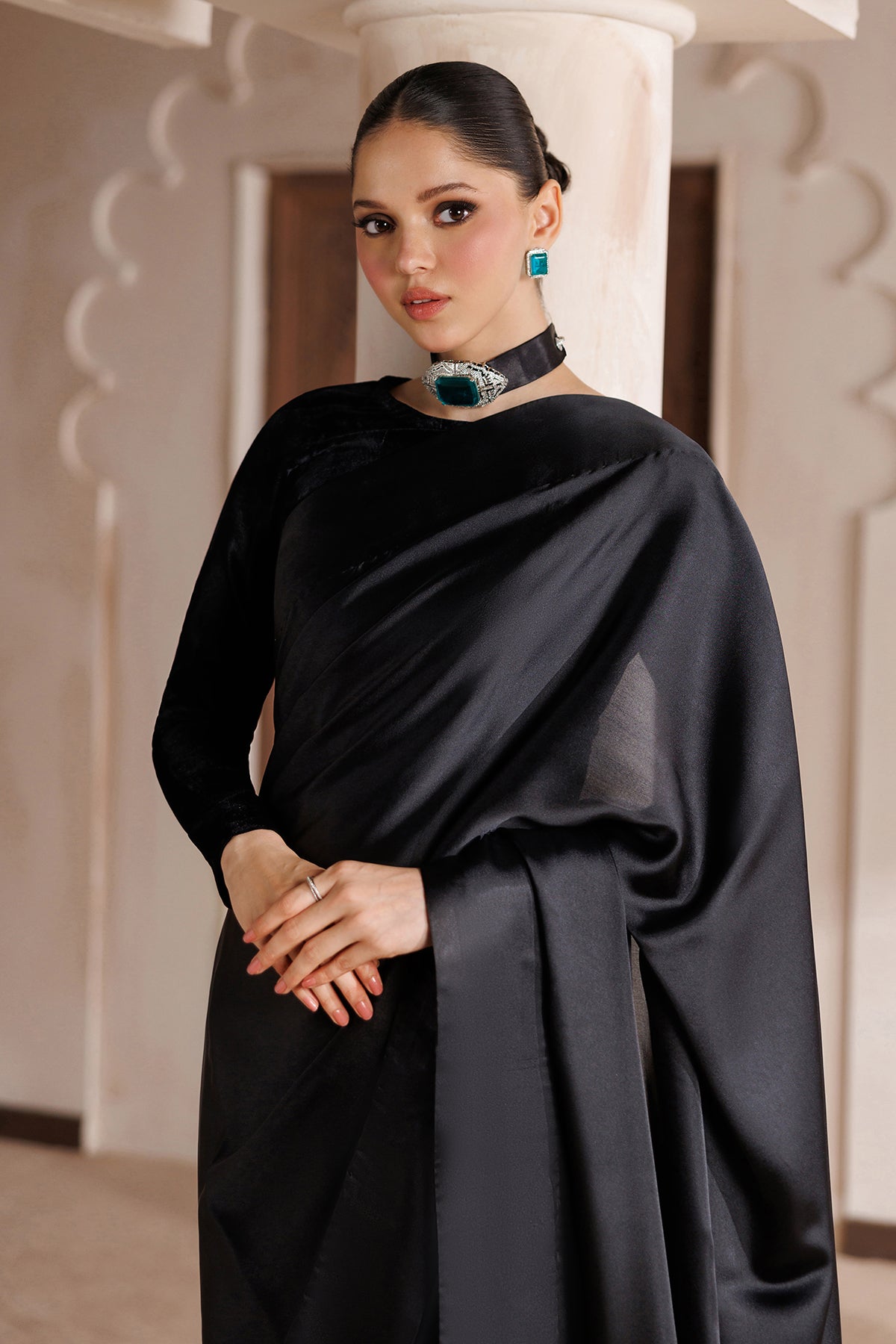 PLAIN SHAMOOZ SILK SAREE EN-1393