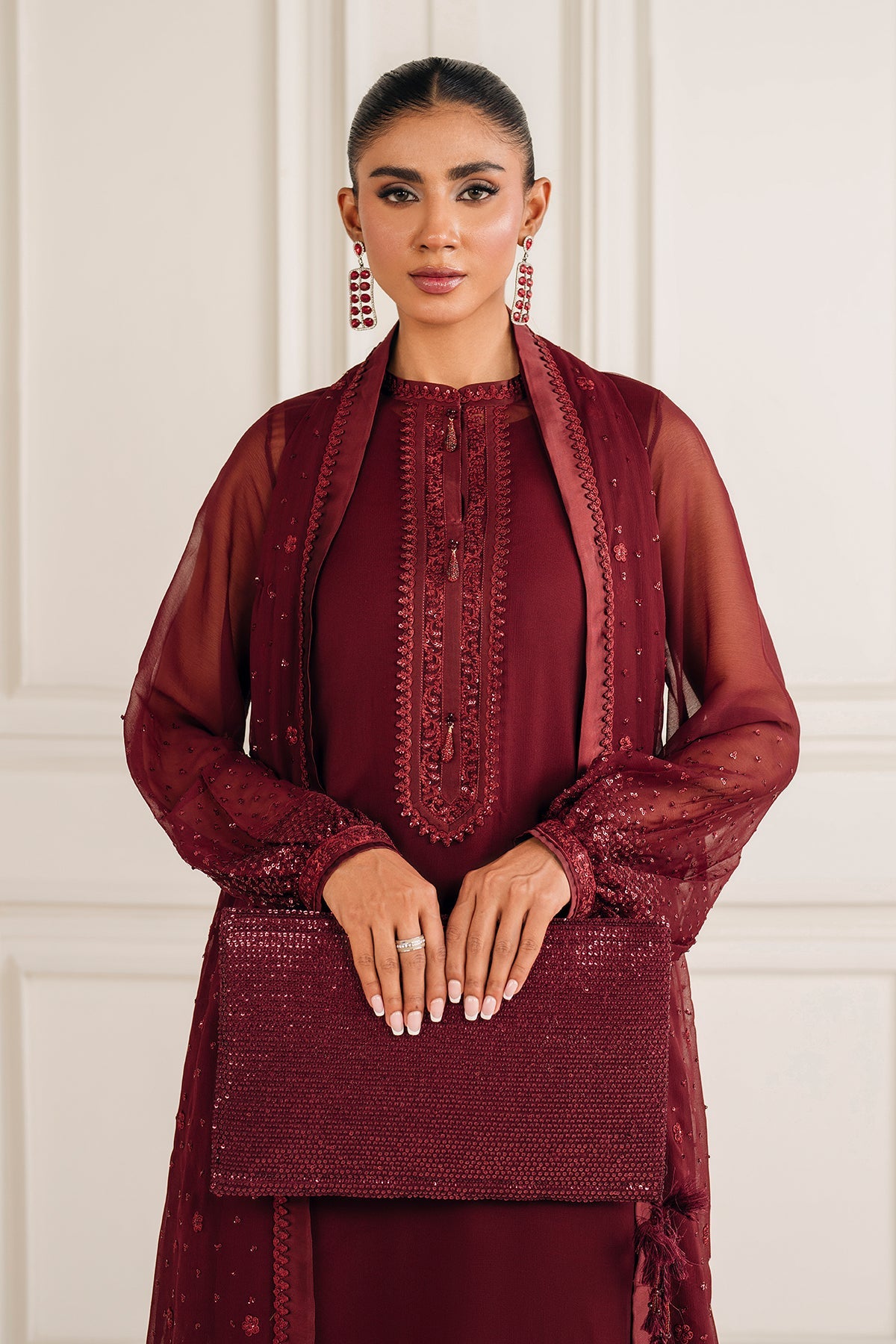 EMBROIDERED CHIFFON PR-1136