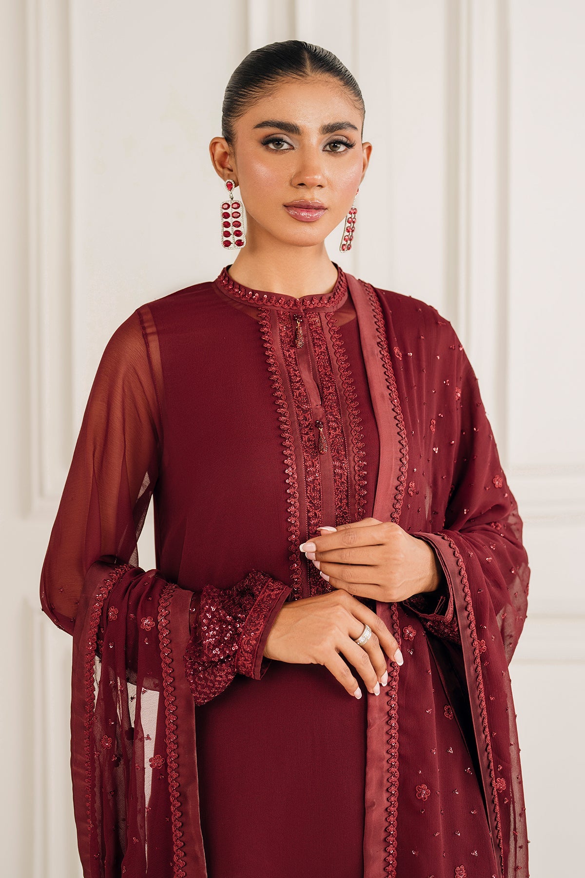 EMBROIDERED CHIFFON PR-1136