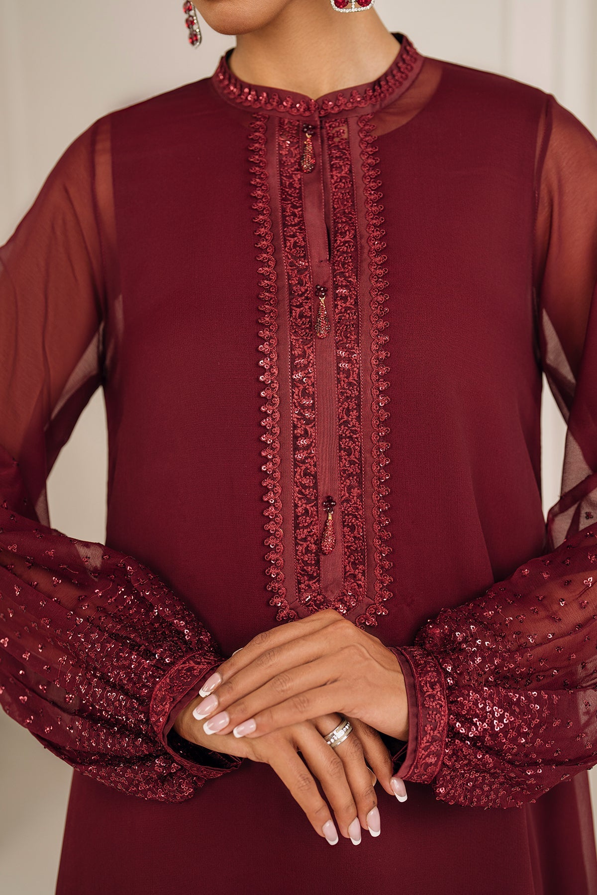 EMBROIDERED CHIFFON PR-1136