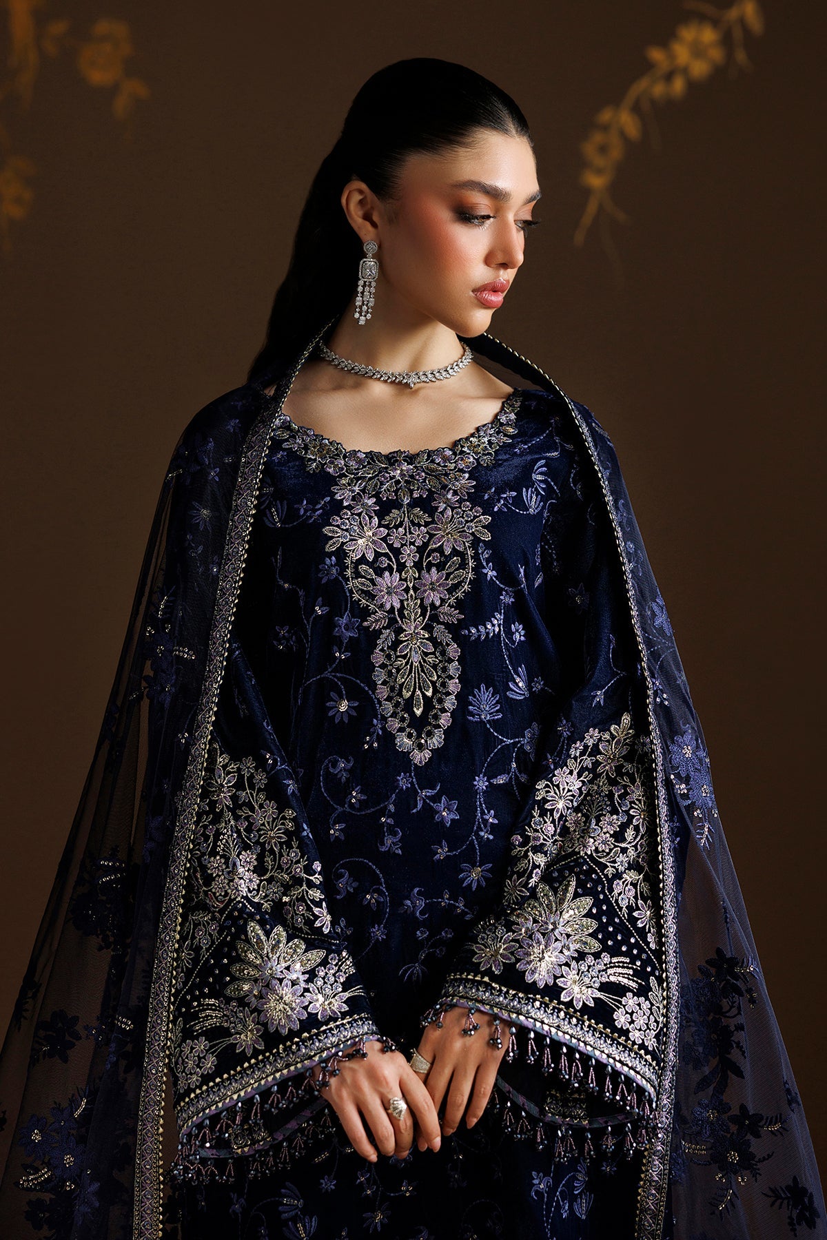 EMBROIDERED VELVET UF-4555