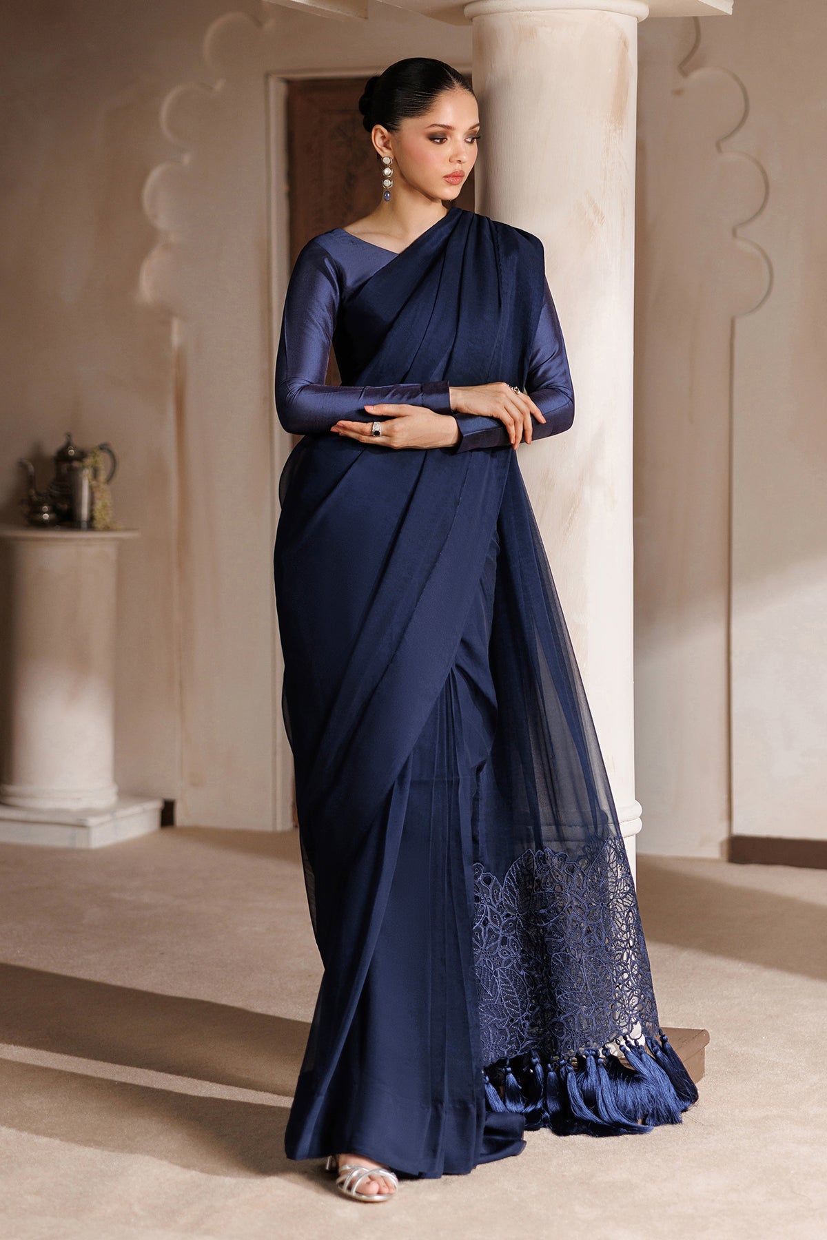 EMBROIDERED CHIFFON SAREE EN-1394