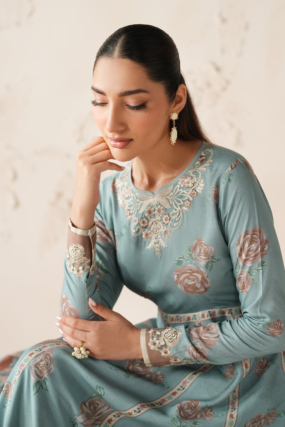 EMBROIDERED PRINTED VISCOSE PR-1200