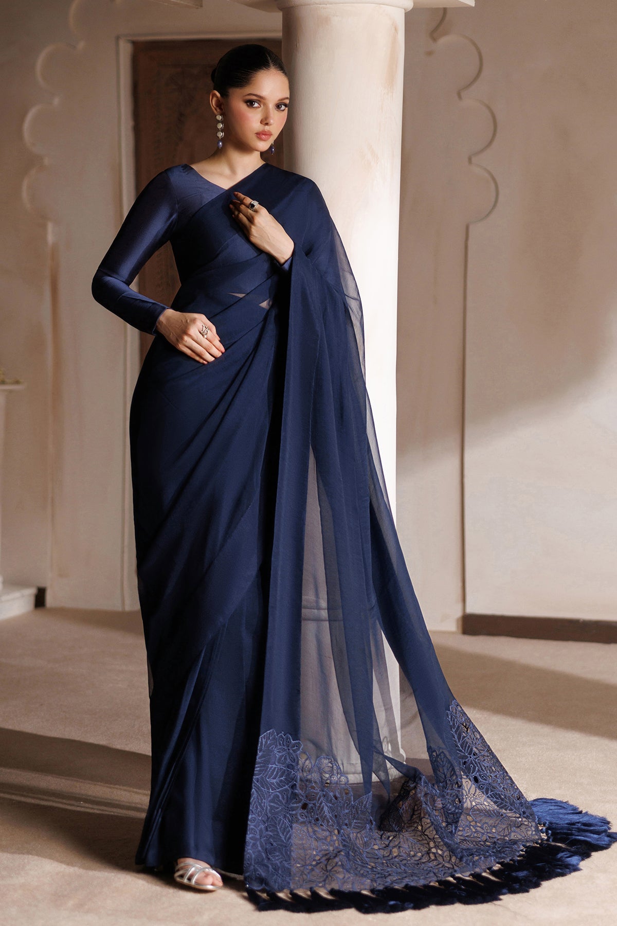 EMBROIDERED CHIFFON SAREE EN-1394
