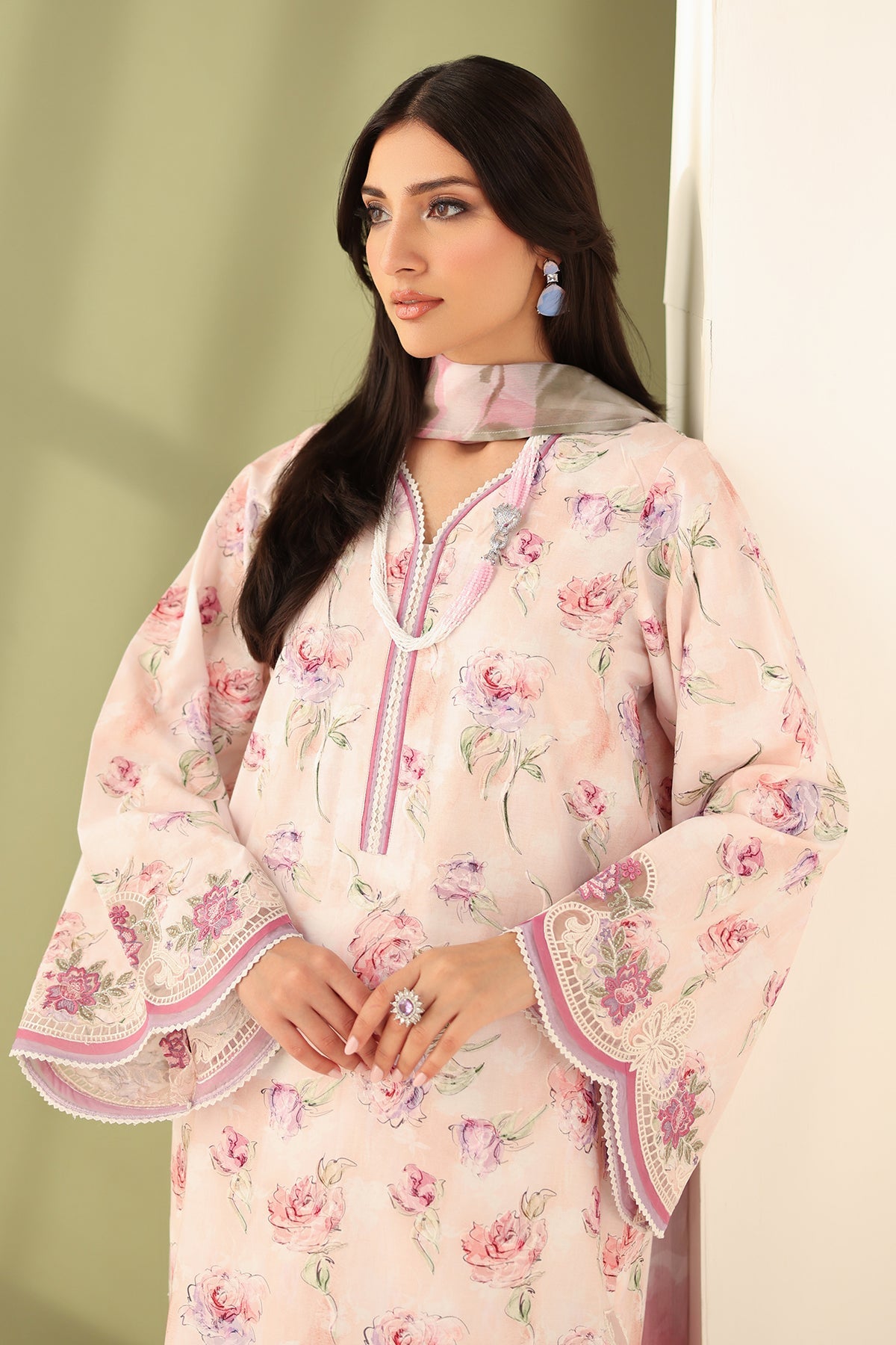 EMBROIDERED PRINTED LAWN SF-4177