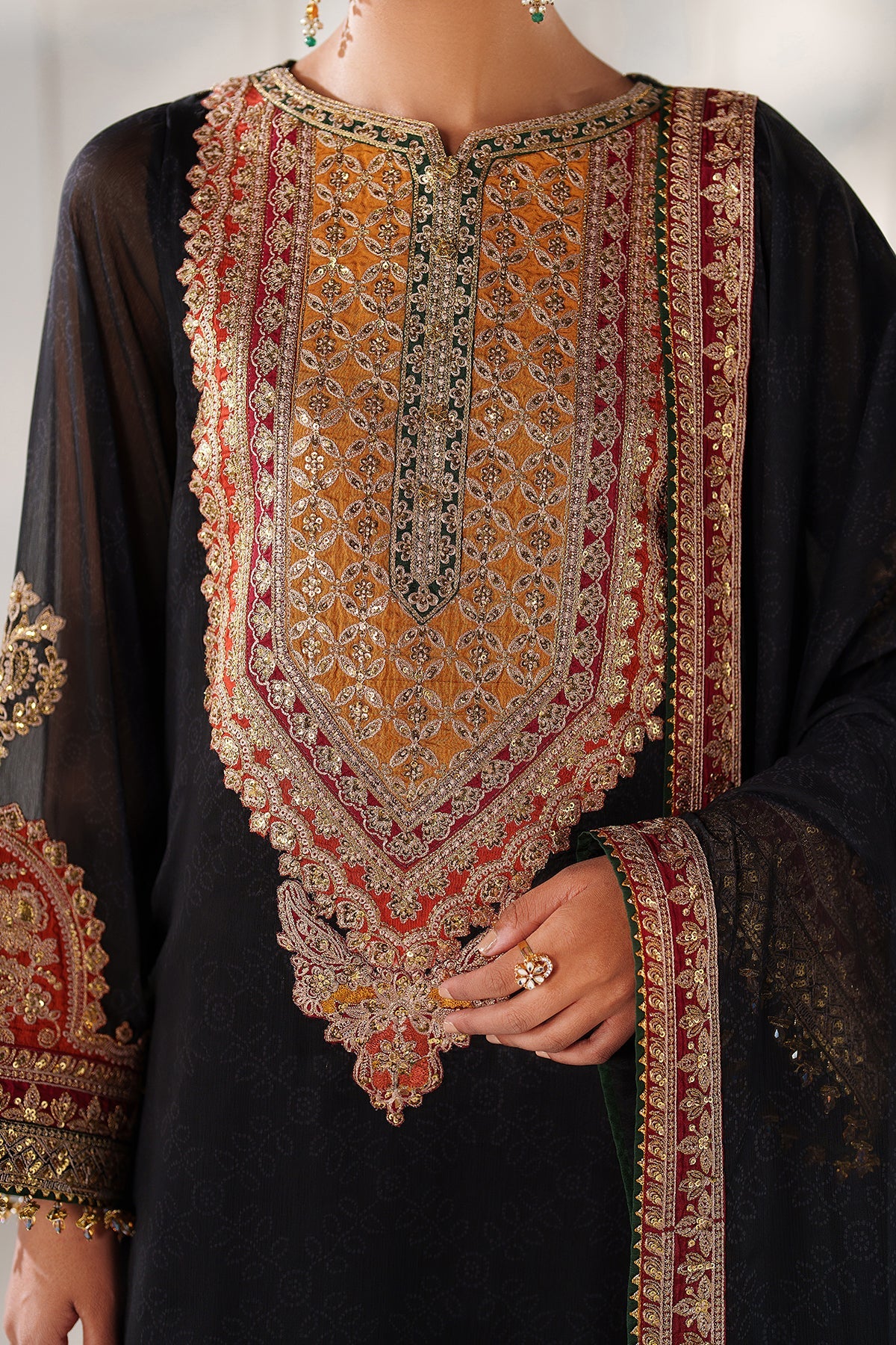 EMBROIDERED CHIFFON PR-1246