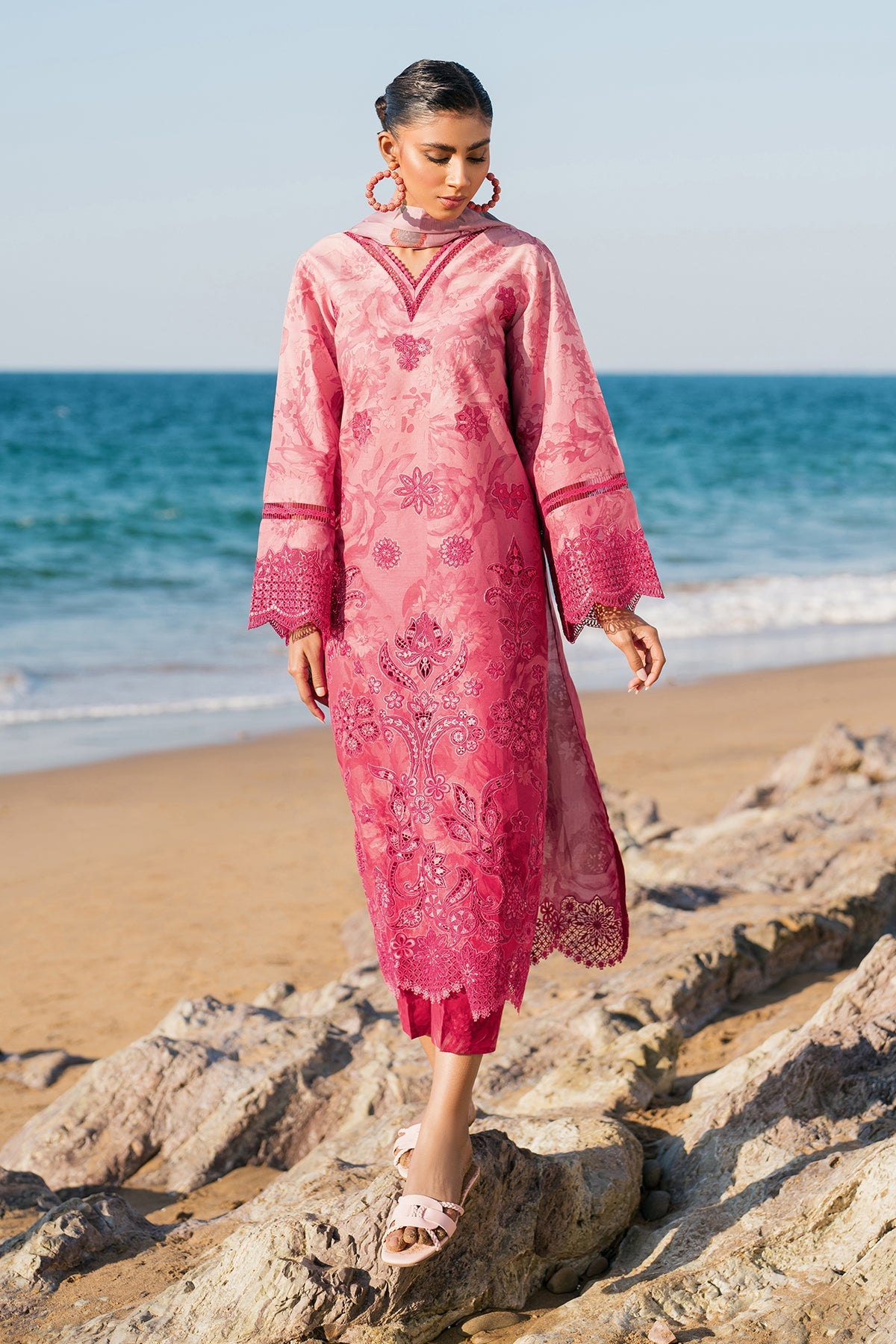 EMBROIDERED PRINTED LAWN SF-4128
