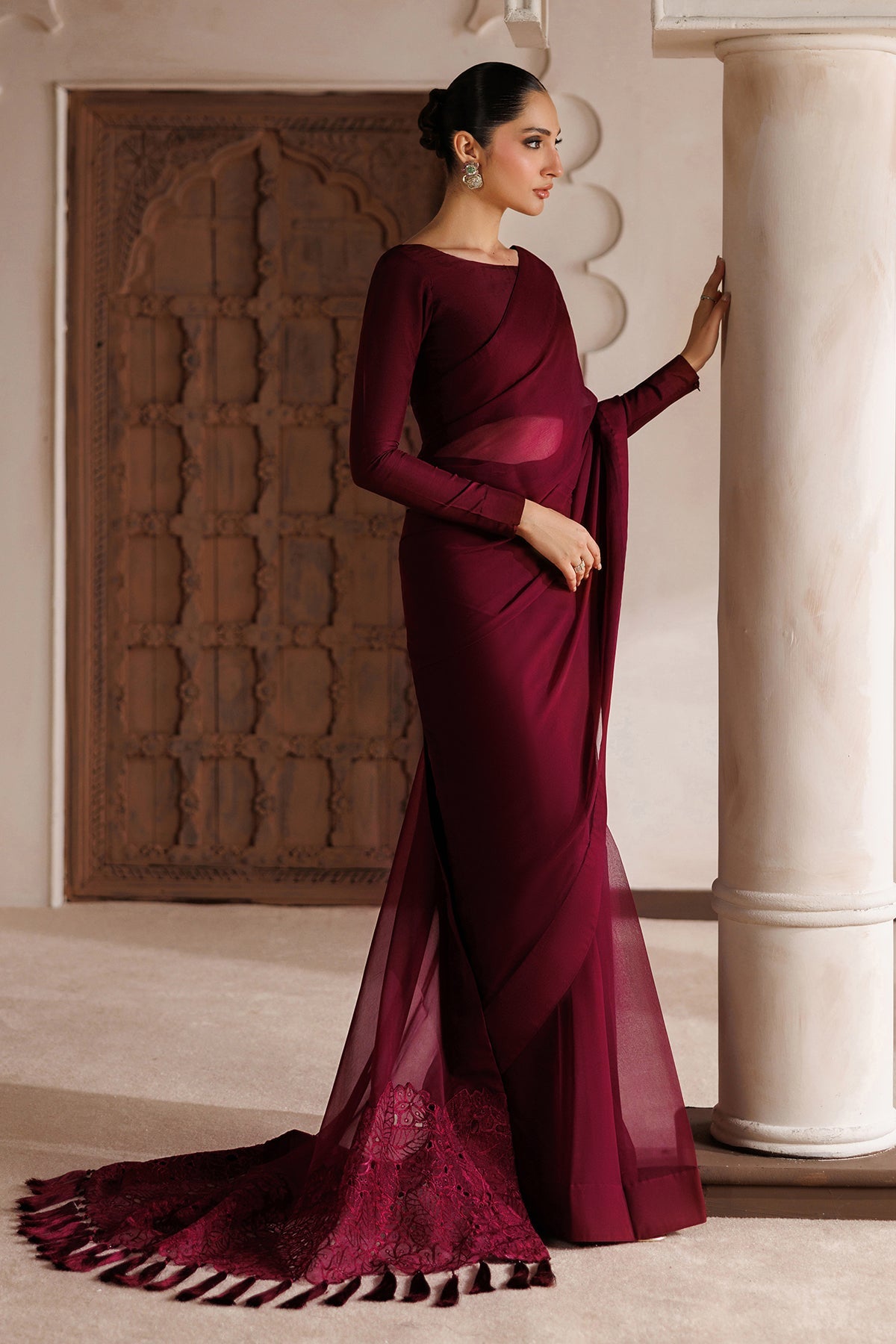 EMBROIDERED CHIFFON SAREE EN-1395