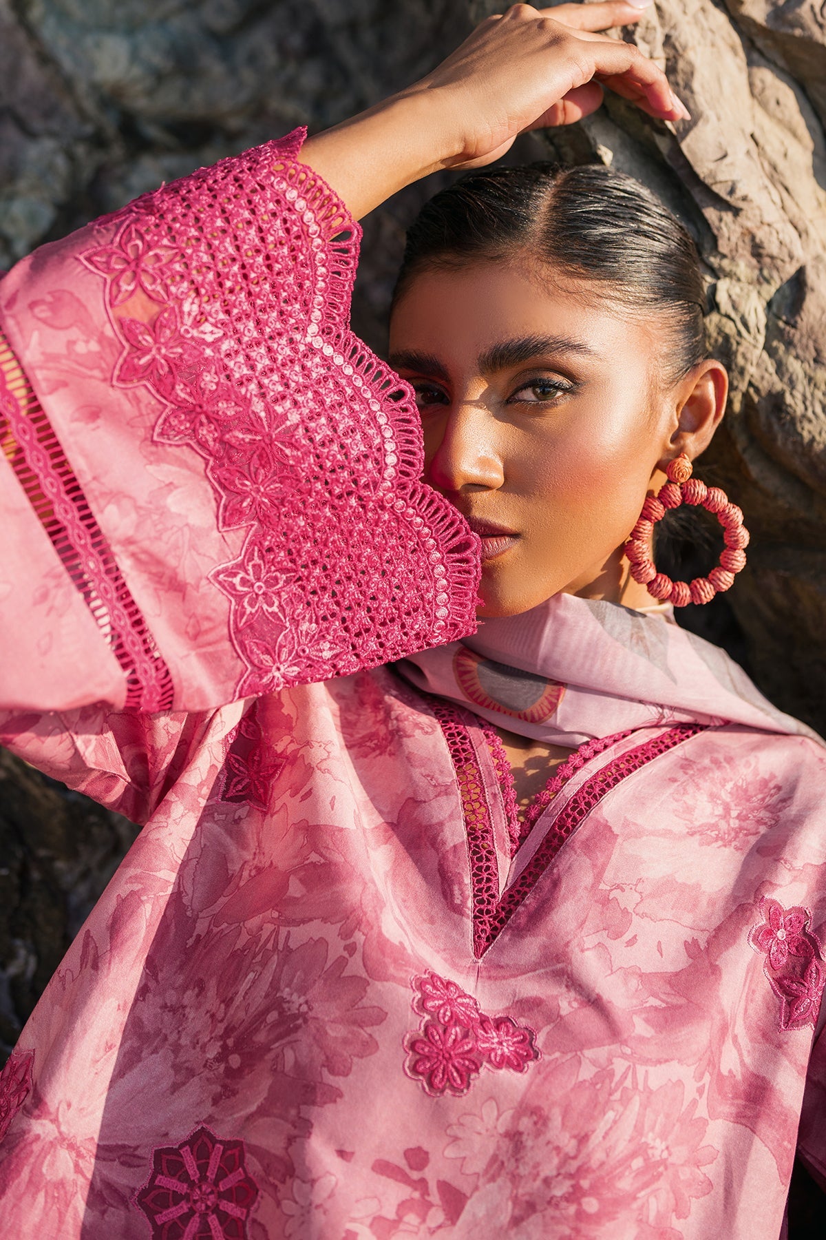EMBROIDERED PRINTED LAWN SF-4128