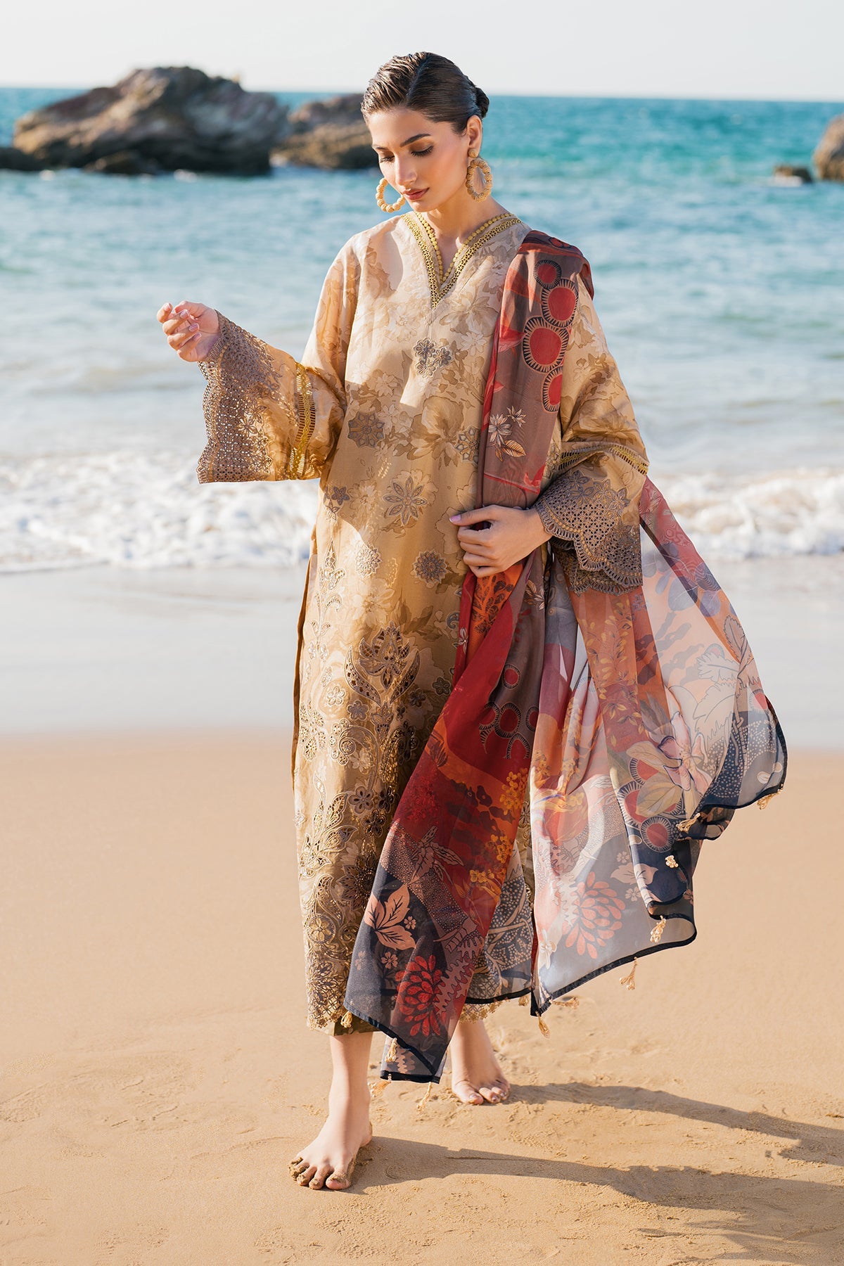 EMBROIDERED PRINTED LAWN SF-4127