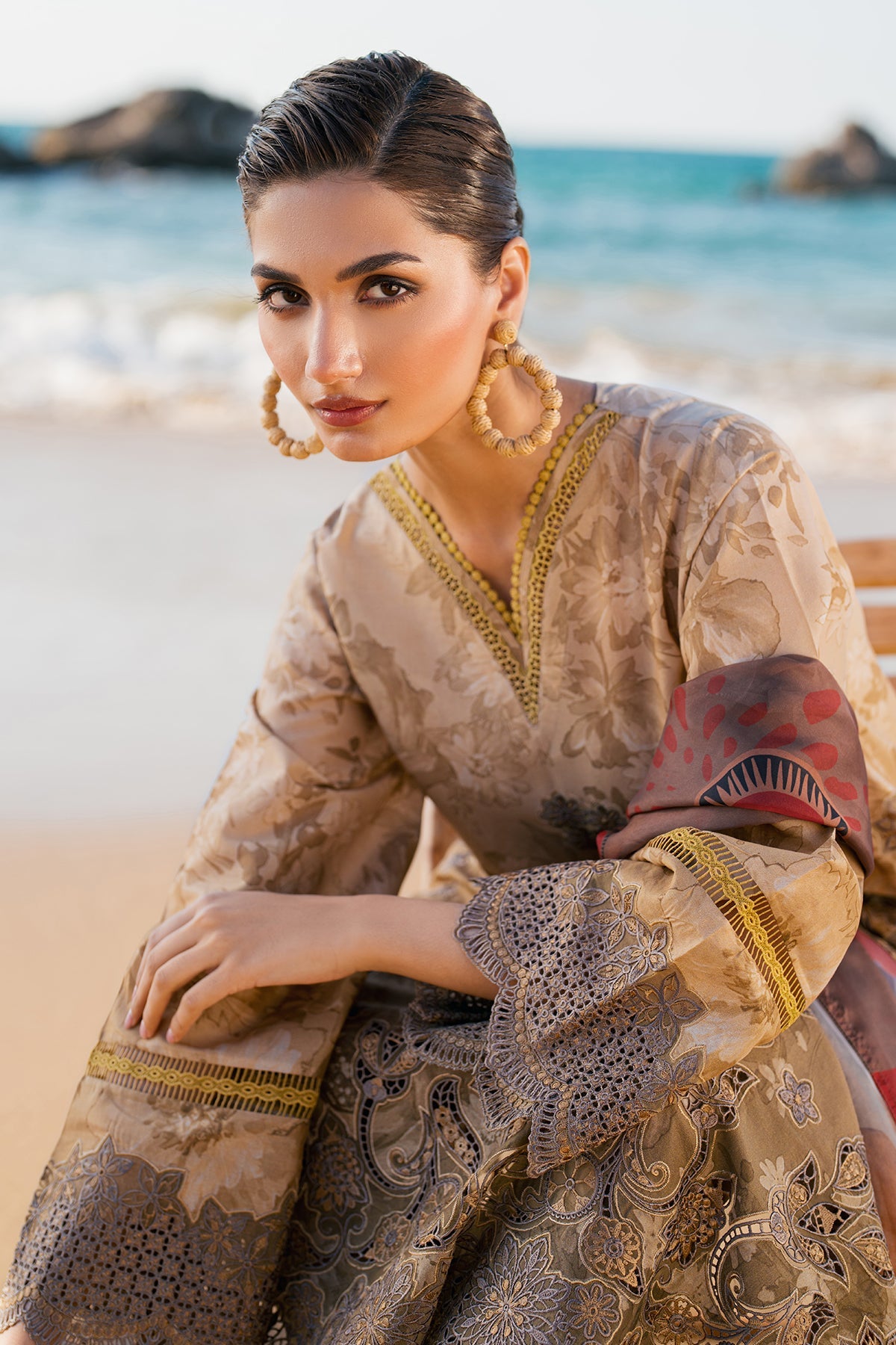 EMBROIDERED PRINTED LAWN SF-4127