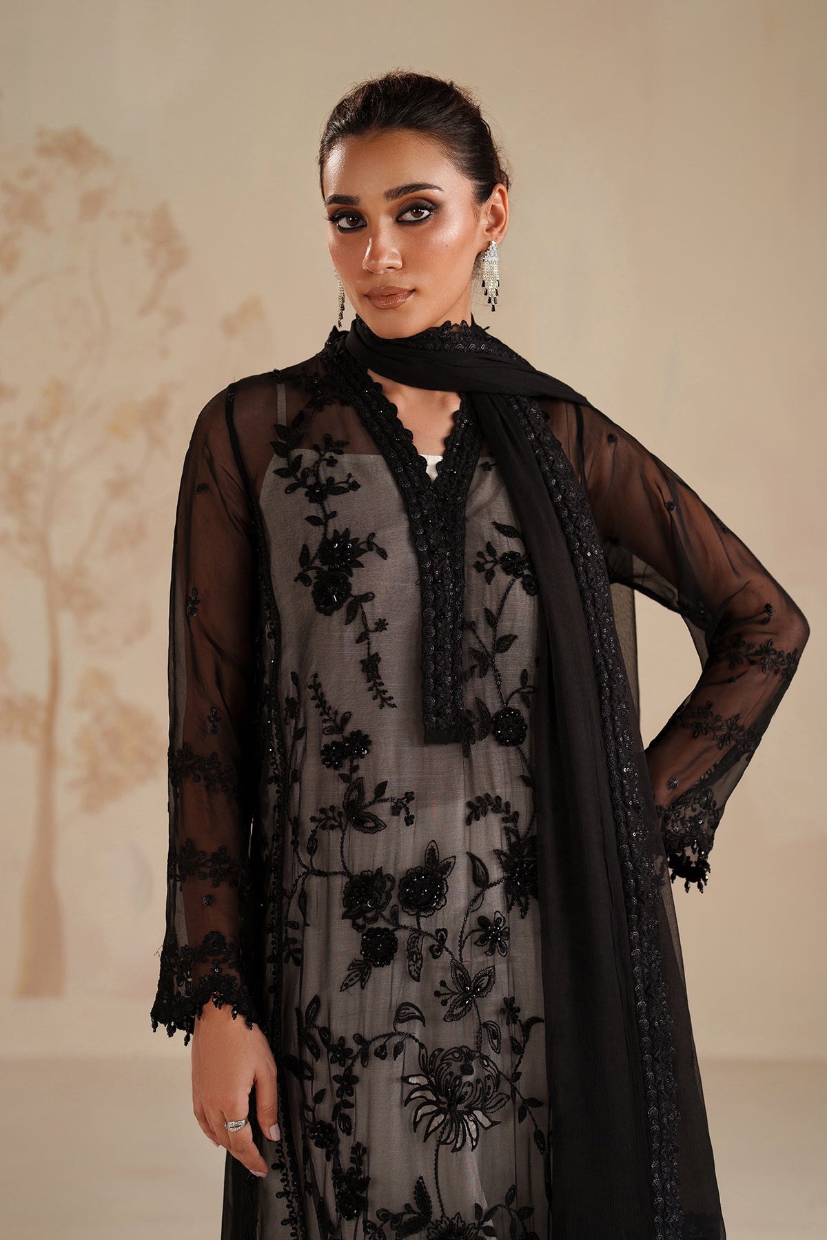 EMBROIDERED CHIFFON SF-4365