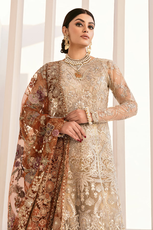 Threads And Motifz Pret Embroidered Net 3 Peice Suit 9267 main image 1